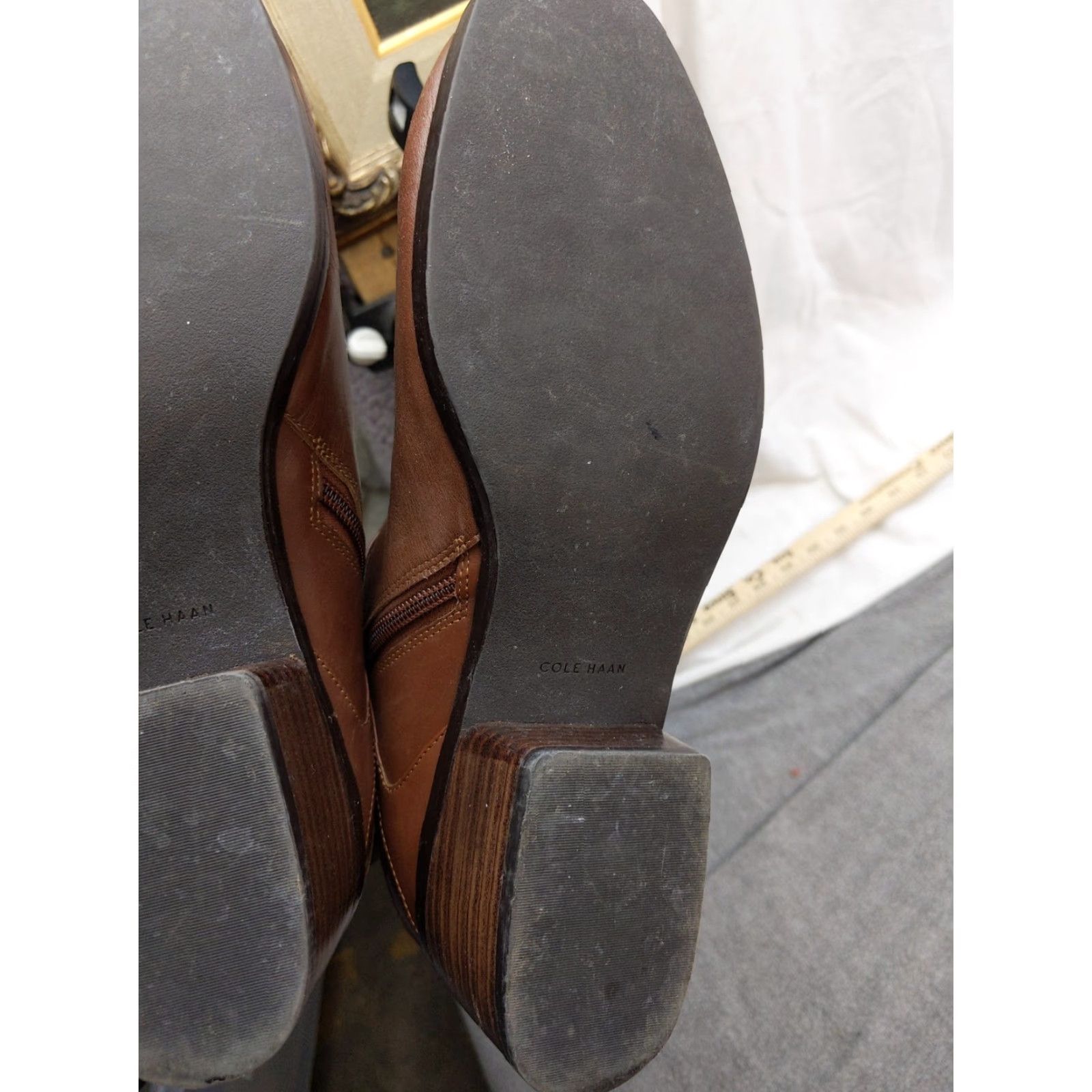 Cole Haan Cole Haan Boots Womens Size 9.5 Brown Leather Ankle Zip Buckle Booties Size US 10 / IT 40 - 7 Thumbnail