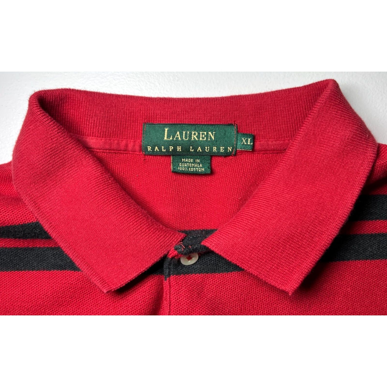 Vintage VINTAGE Lauren Ralph Lauren Men’s Long Sleeve Polo Rugby Shirt Red Striped XL Polo Size US XL / EU 56 / 4 - 7 Thumbnail