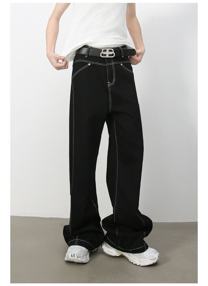 Japanese Brand American high street retro stitched wide-leg jeans Size US 32 / EU 48 - 6 Thumbnail