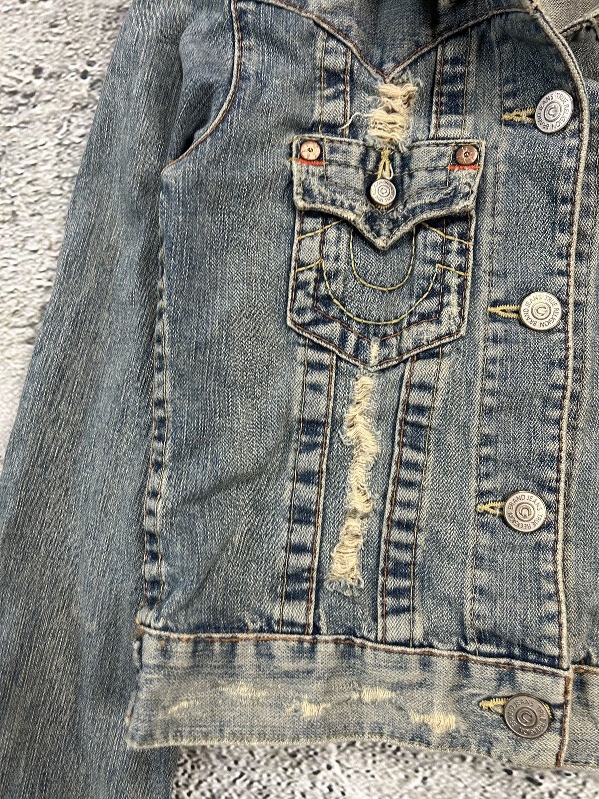 True Religion × Vintage True Religion vintage denim jacket blue contrast stitching Size S / US 4 / IT 40 - 4 Thumbnail