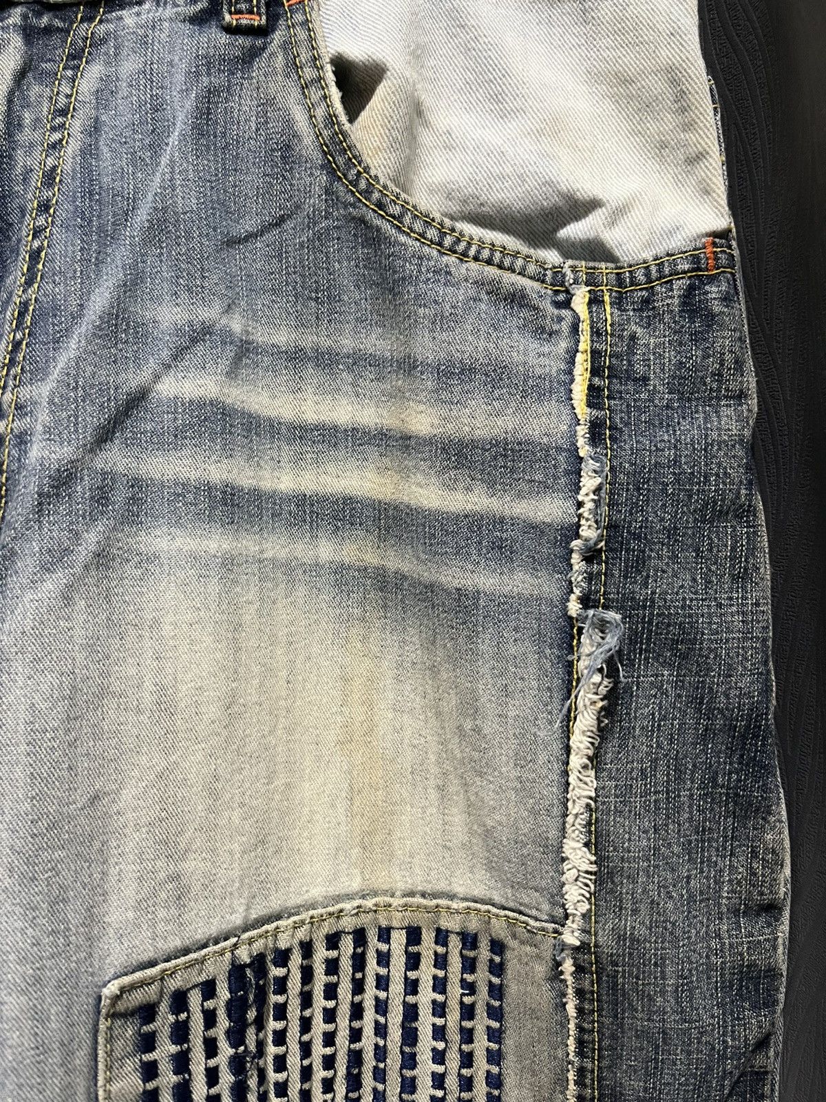 Vintage × Von Dutch Von Dutch Jeans Patchwork Bootleg 90s Baggy Size US 36 / EU 52 - 7 Thumbnail