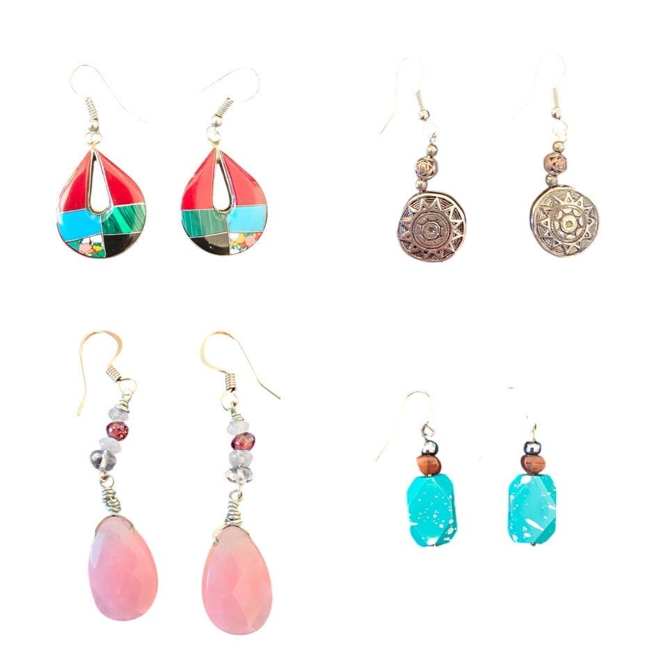 Other Pierced Tear Drop Dangle Beaded Gold-Toned Earring Lot Size ONE SIZE - 1 Preview