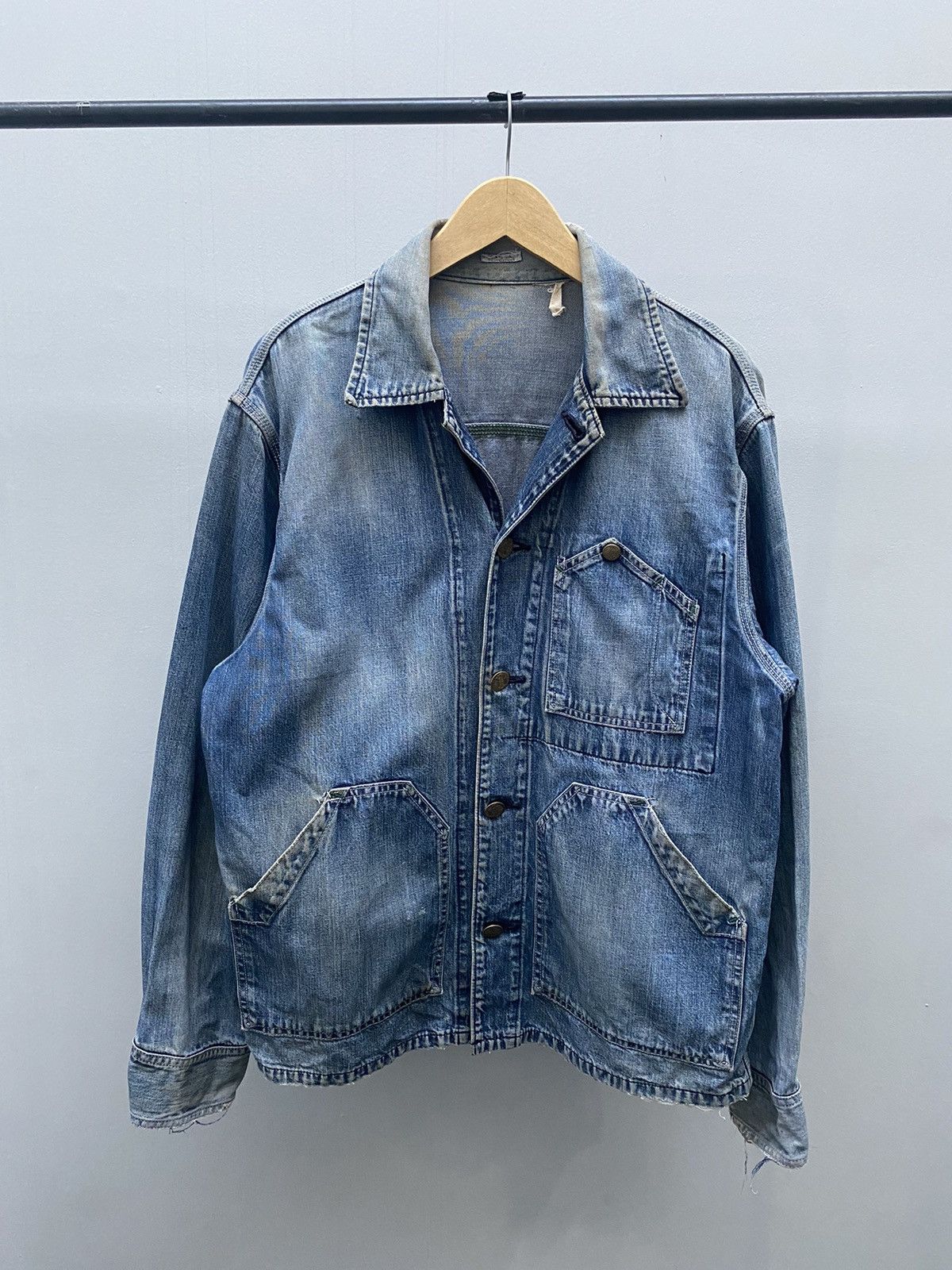 Sugar Cane Distressed Sugar Cane Chore Denim Jacket Toyo Enterprise Size US L / EU 52-54 / 3 - 1 Thumbnail