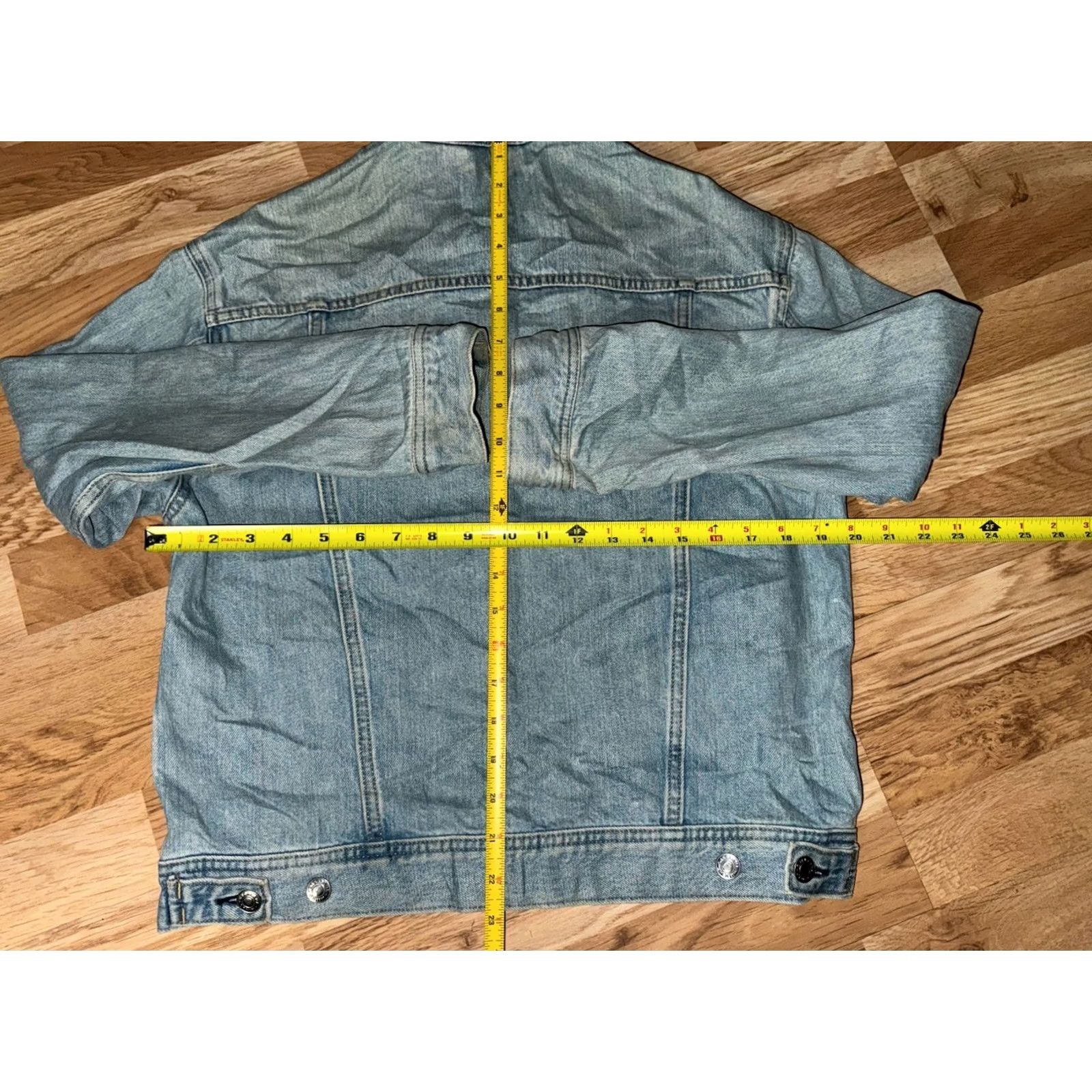 Everlane VINTAGE? No. Everlane Denim Jacket Women M Blue Cotton Classic Moto Rider GUC Jacket - Blue, Denim, Women's, Regular, Short Sleeve? Size M / US 6-8 / IT 42-44 - 5 Thumbnail