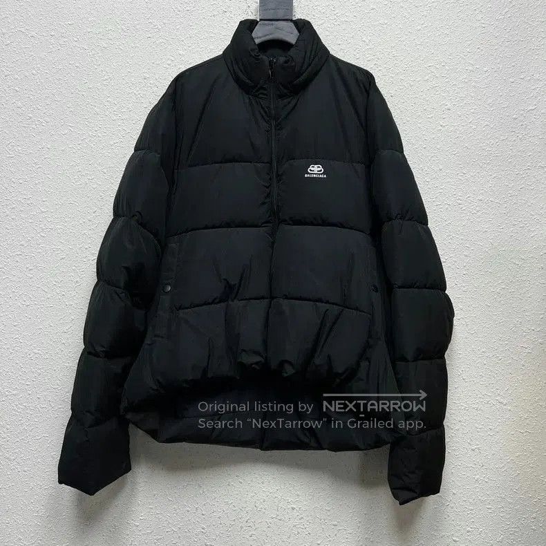 Balenciaga Logo Lock Cotton Puffer Jacket.