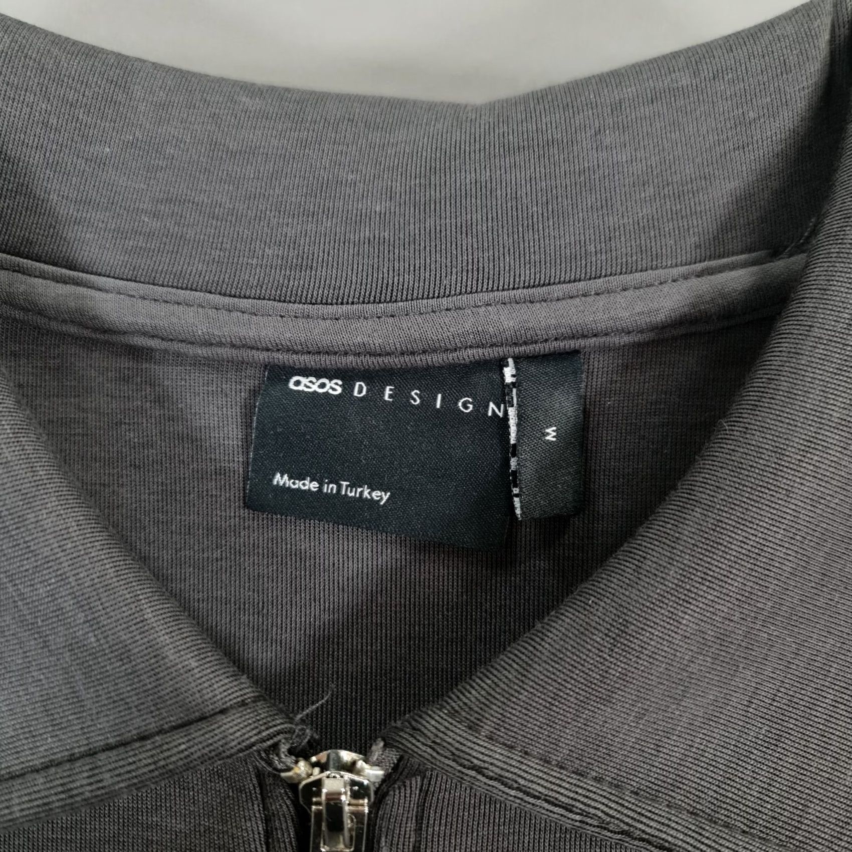 Asos ASOS Design Mens Sweatshirt Grey Medium Oversized Fit Zip Neck Collared Size US M / EU 48-50 / 2 - 3 Thumbnail