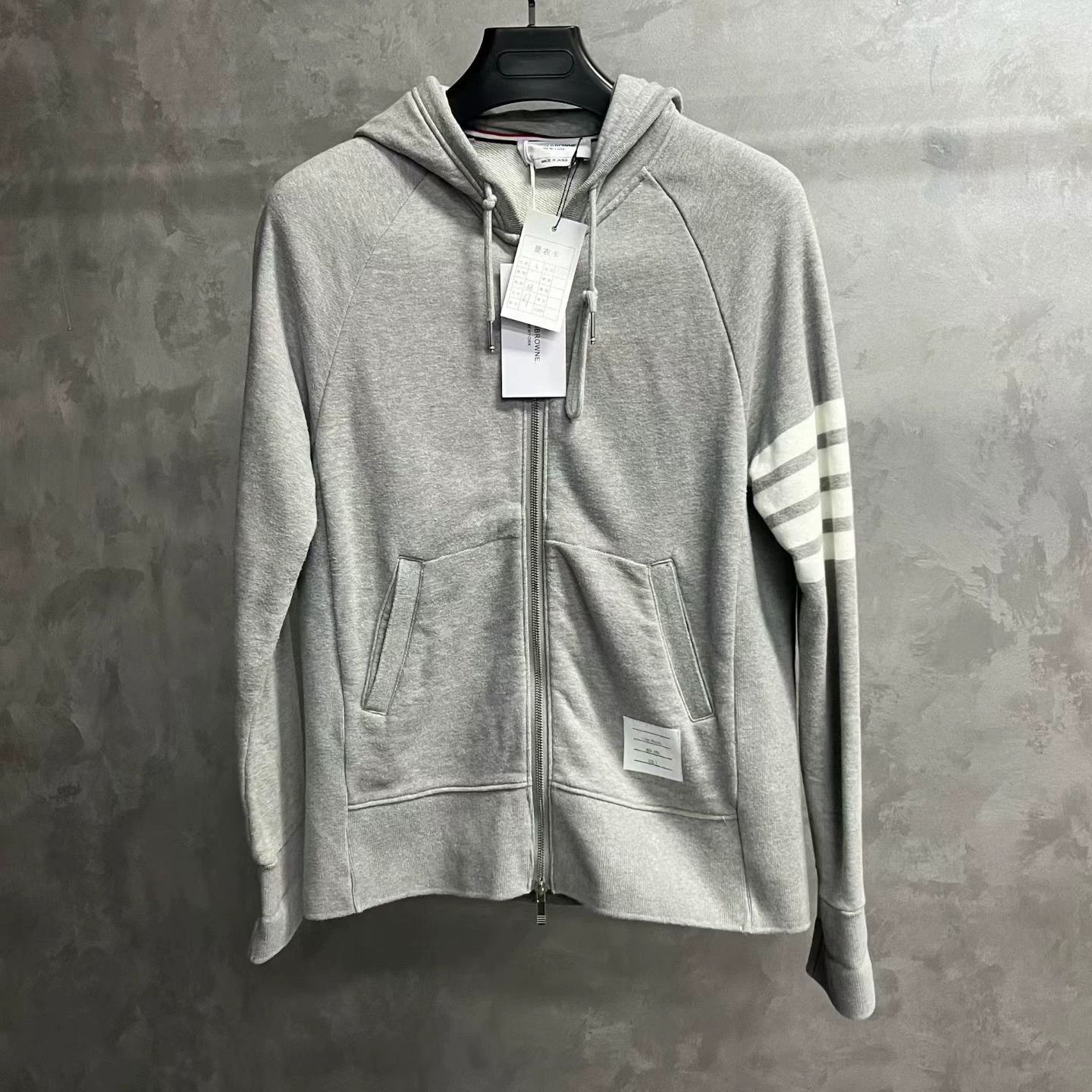 Thom Browne thom browne gray striped zip-up hoodie Size US M / EU 48-50 / 2 - 1 Thumbnail