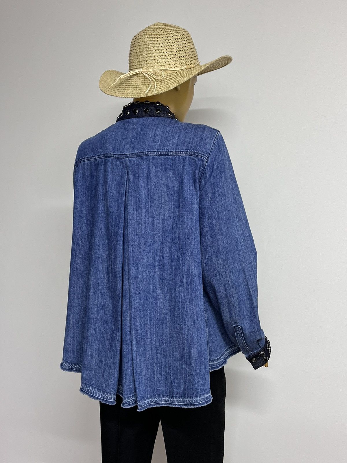 Sonia Rykiel Sonia Rykiel Rare SS16 Denim Jacket Rhinestone Oversized XL Size XL / US 12-14 / IT 48-50 - 8 Thumbnail