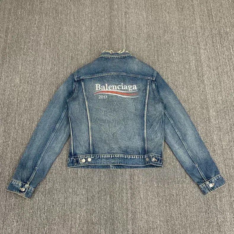 Balenciaga Balenciaga Blue Coca-Cola Washed Aged Denim Jacket Size US S / EU 44-46 / 1 - 2 Thumbnail