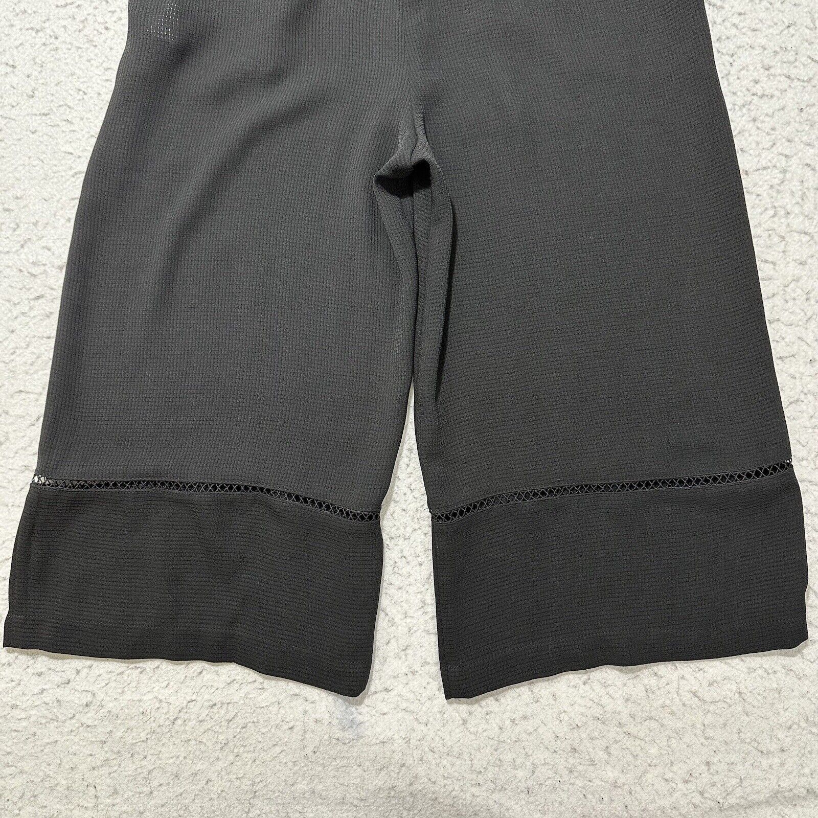 Zara Zara Small Wide Leg Capri Sweatpants Black Lightweight Pants Size 28" / US 6 / IT 42 - 8 Thumbnail