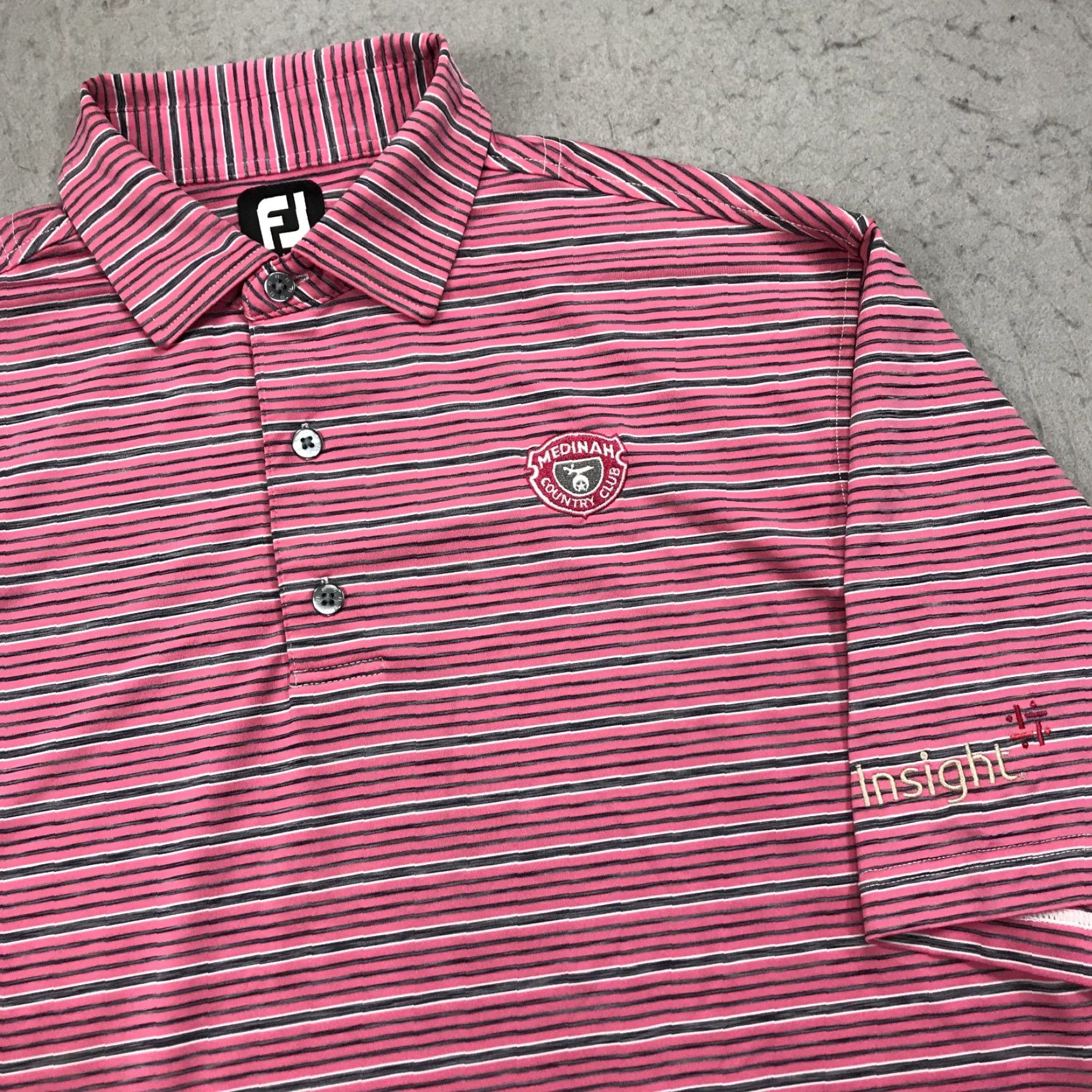 Footjoy FootJoy Polo Shirt Mens Large Pink Striped Logo Golf Shirt Size US L / EU 52-54 / 3 - 2 Thumbnail