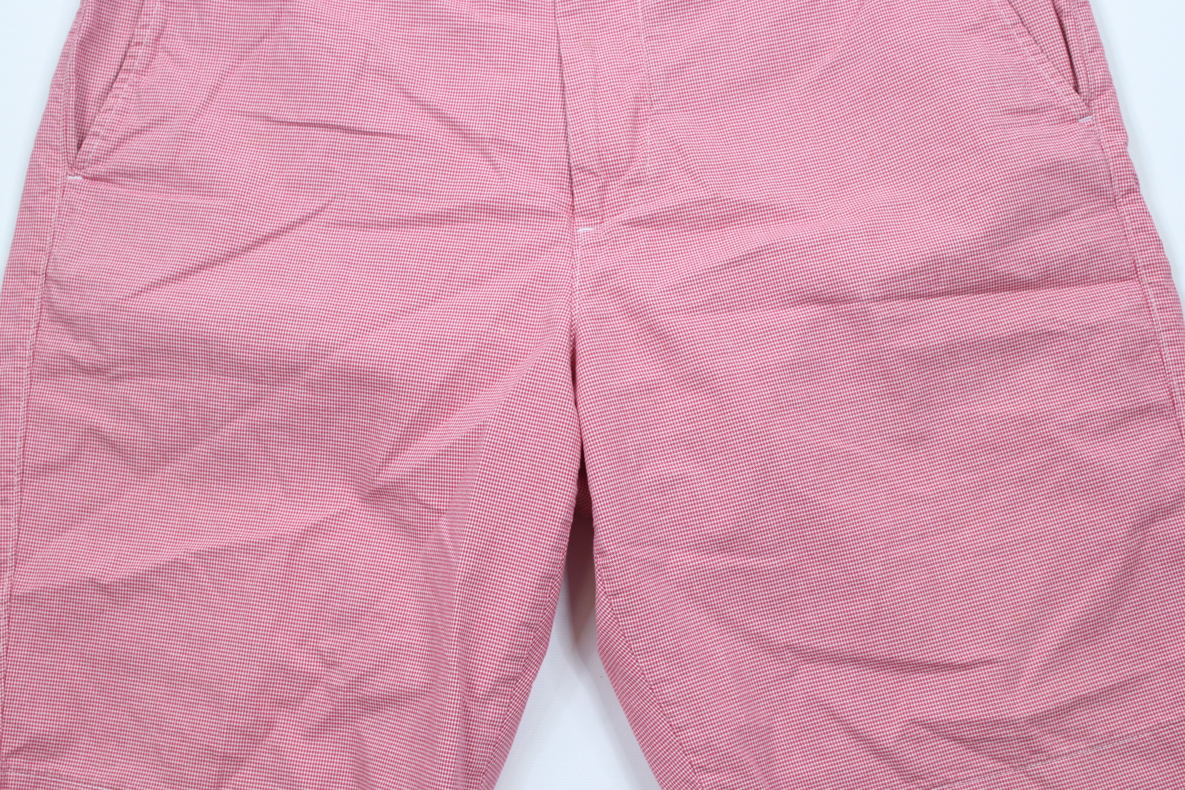 J.Crew × Vintage J Crew Mens Size 34 Cotton Houndstooth Club Chino Shorts Red Size US 34 / EU 50 - 3 Thumbnail