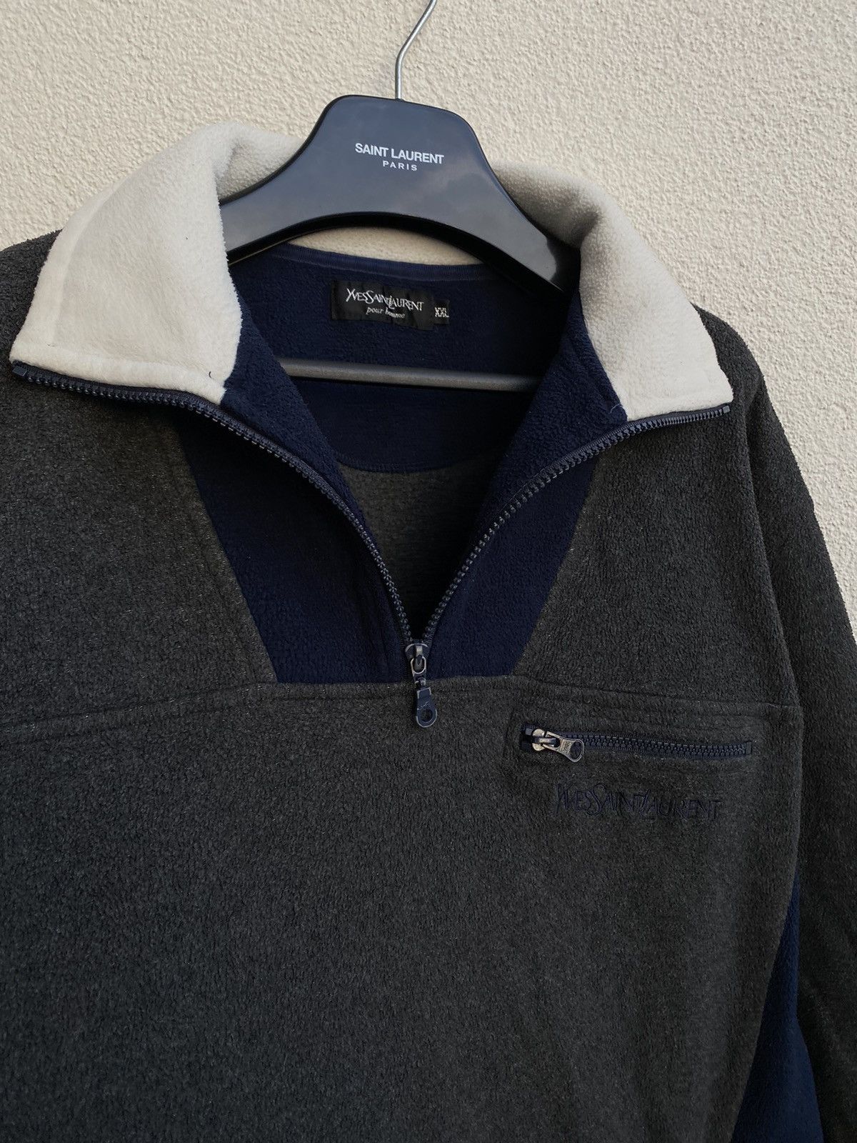 Yves Saint Laurent 90’s Fleece YSL Sweatshirt Zip YSL Sweater Size US XXL / EU 58 / 5 - 3 Thumbnail