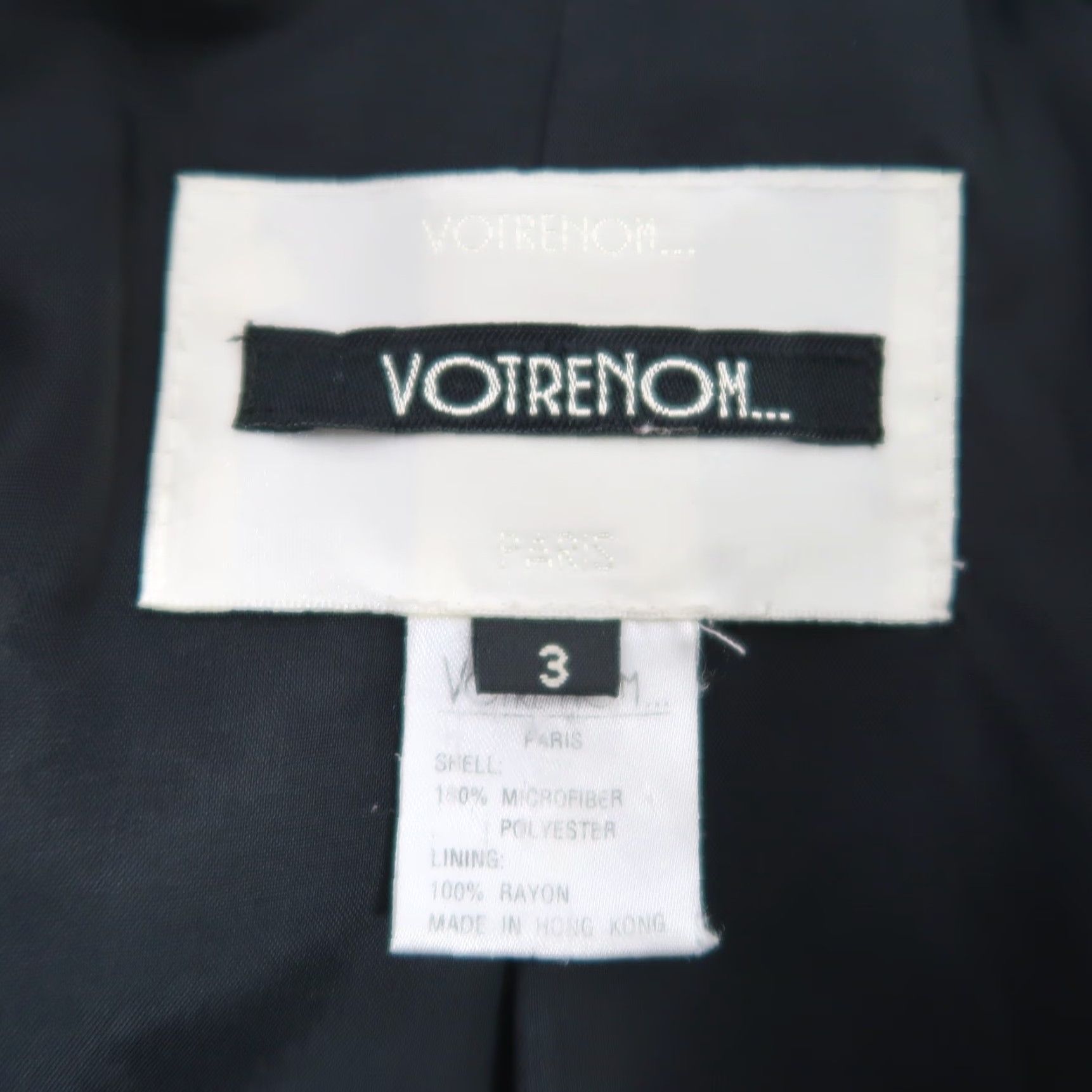 Vintage VINTAGE Votre Nom Blazer Jacket Black Microfiber Button Closure 90s Small-Medium Women Short/Mid-Length 30" Fall Spring Mens/Womens* Size S / US 4 / IT 40 - 5 Thumbnail