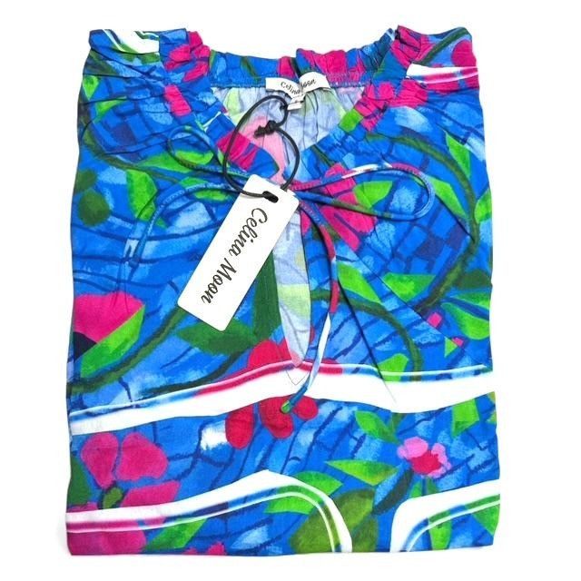 Other Celina Moon Womens Blue Pink Vibrant Floral Print V Neck Lon Size S / US 4 / IT 40 - 3 Thumbnail