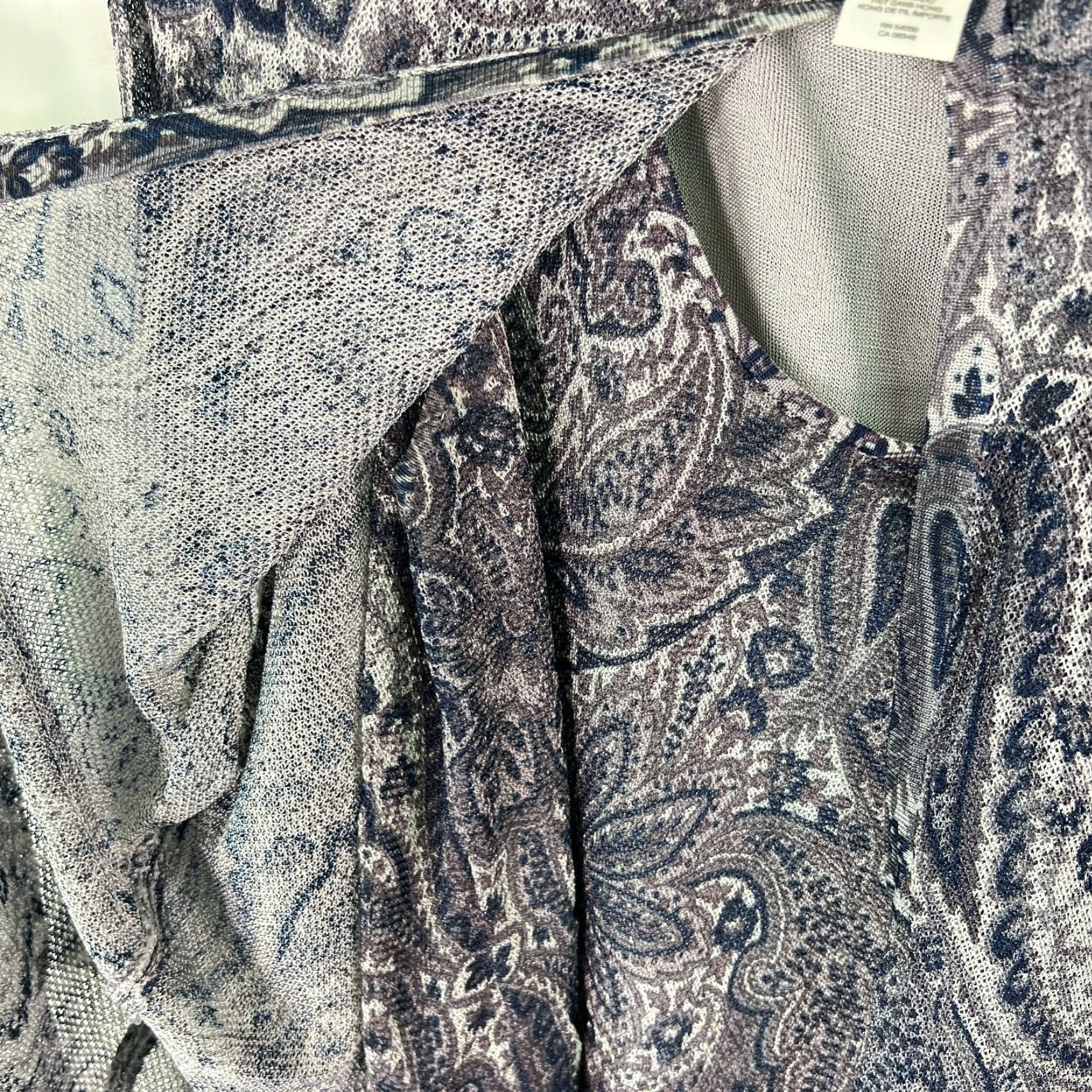 Jones New York Jones New York Woman Blouse Tunic XL Multicolor Paisley Long Sleeve Round Neck Collarless Shirt Women's 90s? Size XL / US 12-14 / IT 48-50 - 7 Thumbnail