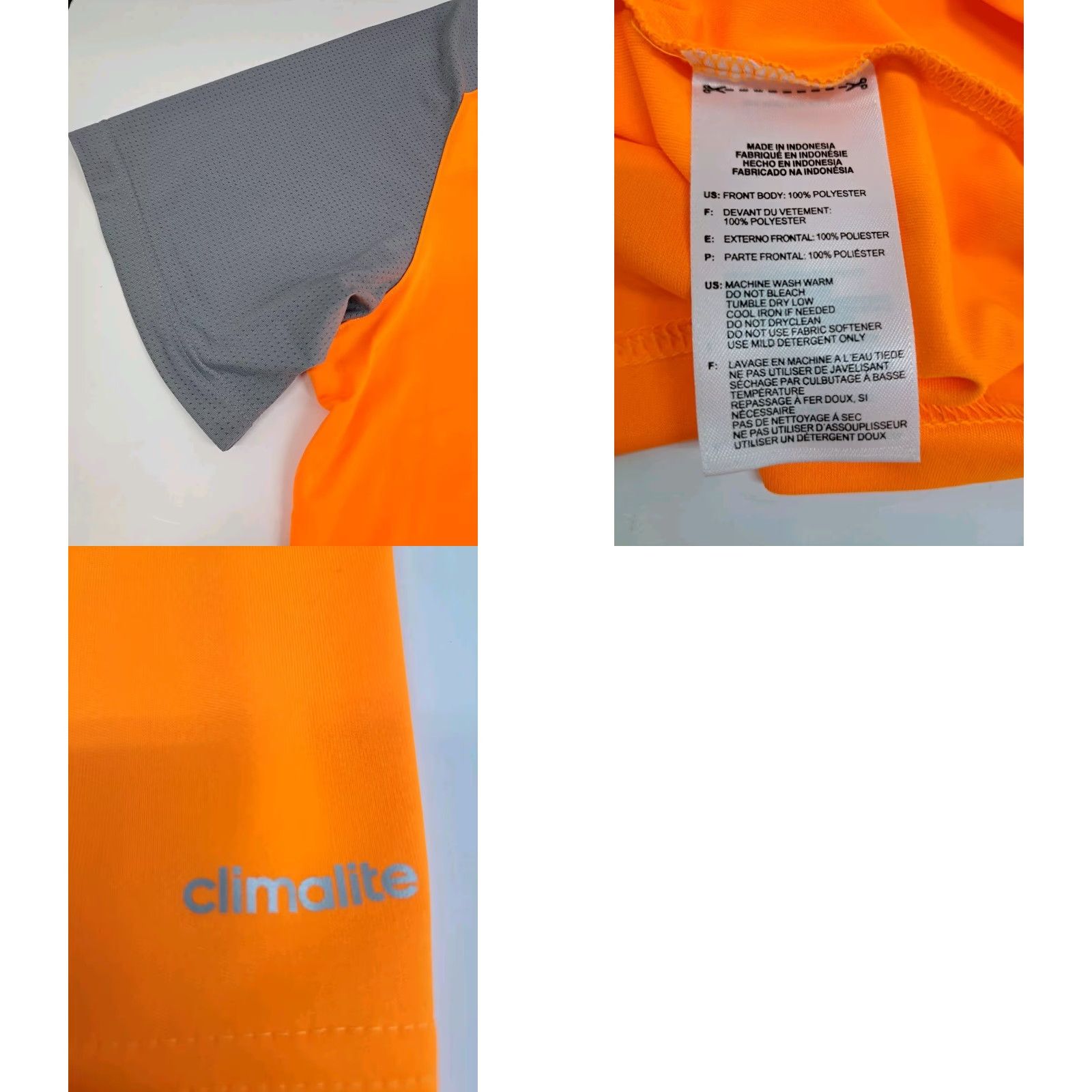 Adidas Adidas Men's Climalite Short Sleeve Shirt Orange/Grey 2XL Poly Logo Athletic Cross Training Running Gym T-Shirt Shirt Size US XXL / EU 58 / 5 - 8 Thumbnail