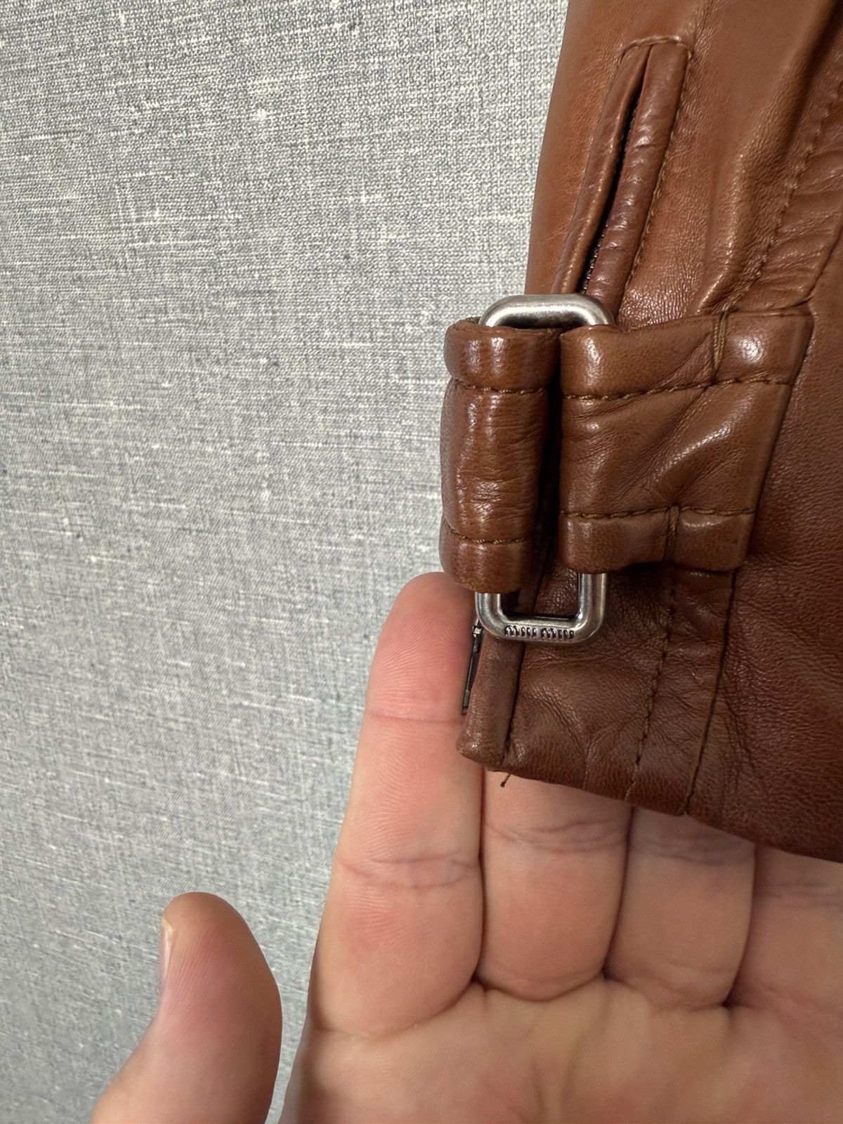 Miu Miu Miu Miu Lambskin Leather Biker Jacket with Buckle Cuffs sz44 Size M / US 6-8 / IT 42-44 - 6 Thumbnail