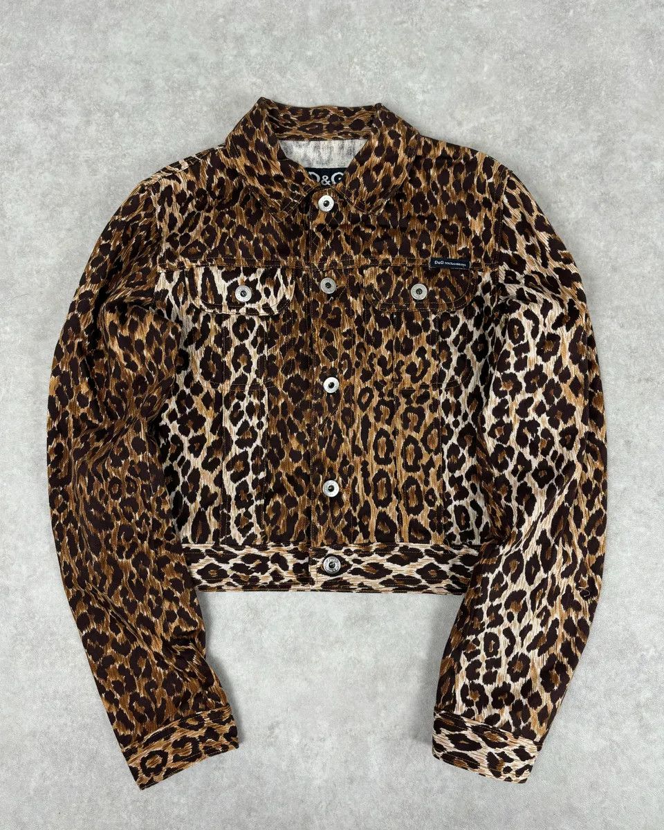 Dolce & Gabbana 2000s Dolce & Gabbana Leopard Print Denim Jacket Size S / US 4 / IT 40 - 1 Thumbnail