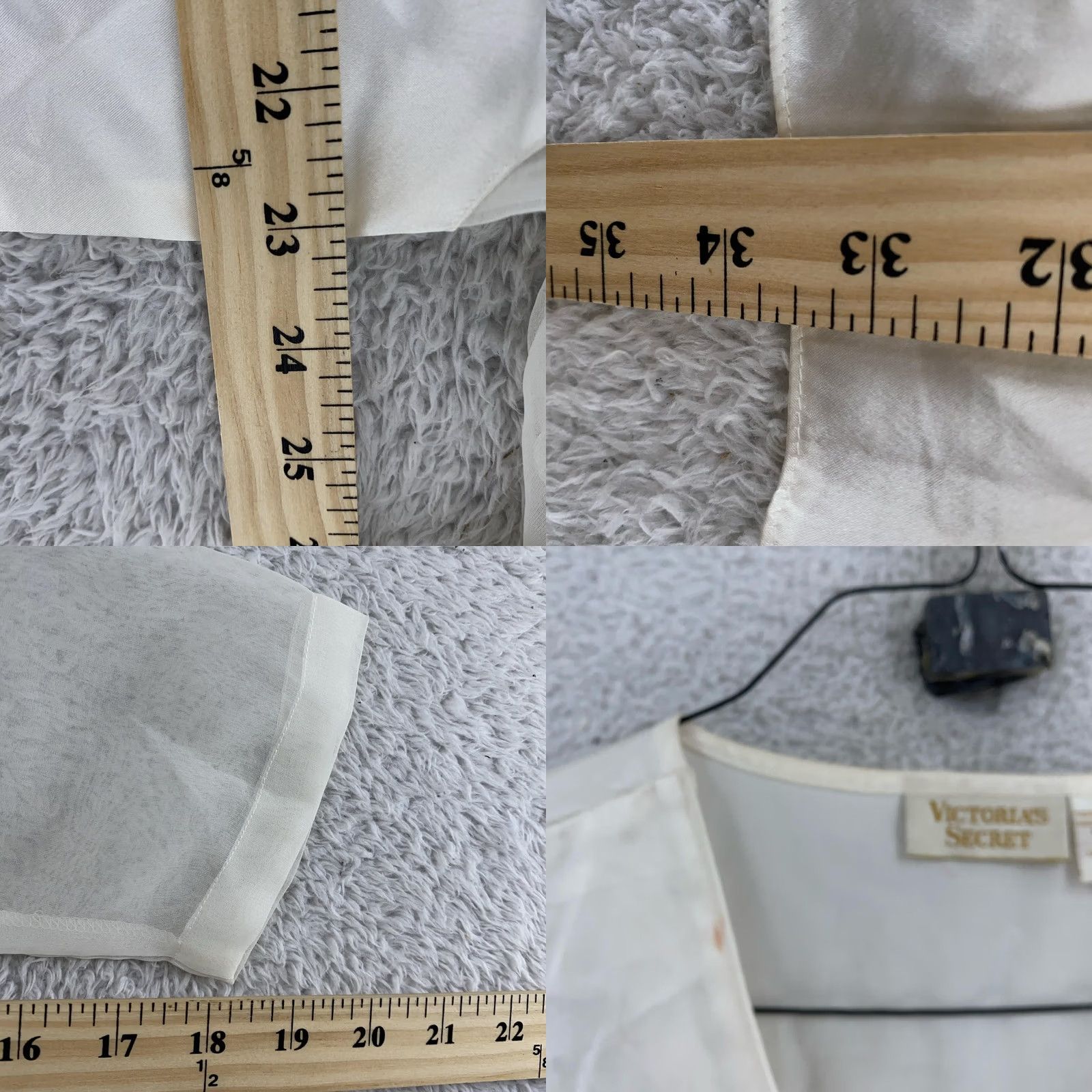 Victoria's Secret Vtg Victoria's Secret Gold Label Satin Pajama Top Womens M/L Ivory Pearl Button 3/4 Sleeve V-Neck Blouse Vintage Ladies Shirt Size M / US 6-8 / IT 42-44 - 8 Thumbnail