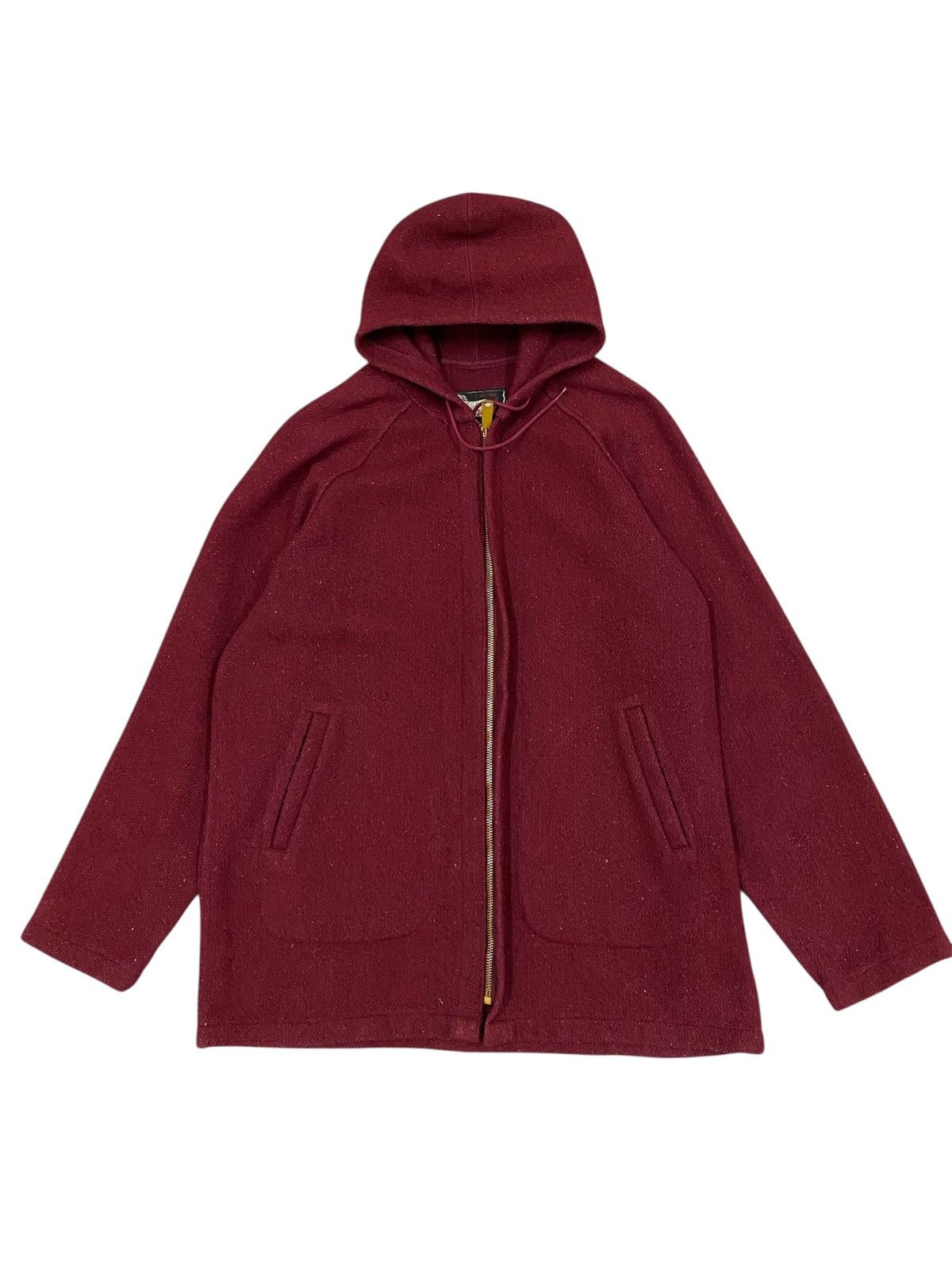 Woolrich Woolen Mills Vtg Woolrich Wool Hoodie Jacket | Talon Zipper | Burgundy Size US L / EU 52-54 / 3 - 1 Thumbnail