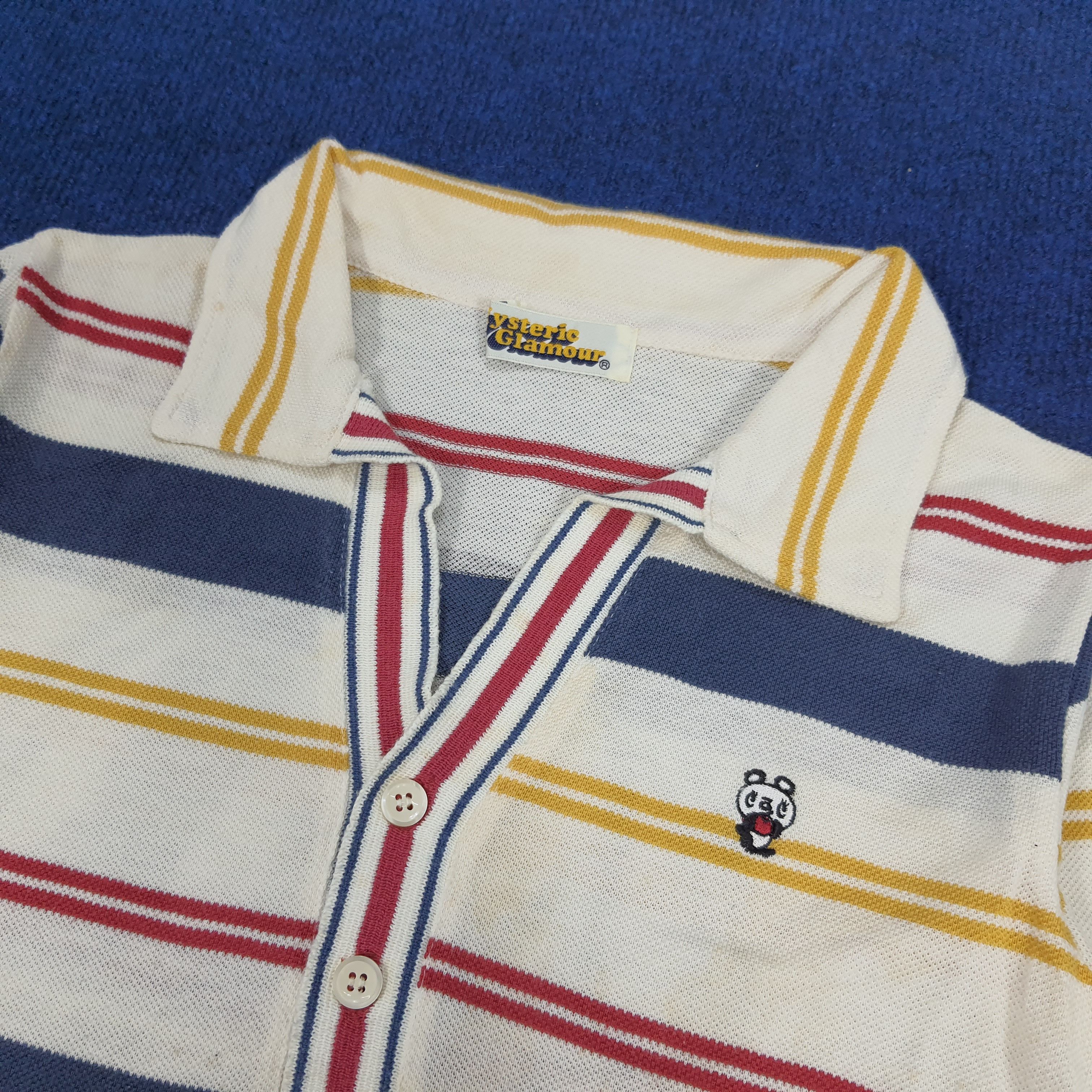 Hysteric Glamour × Japanese Brand × Vintage Vintage Hysteric Glamour Striped Custom Logo Polo Shirt Size XS / US 0-2 / IT 36-38 - 4 Thumbnail