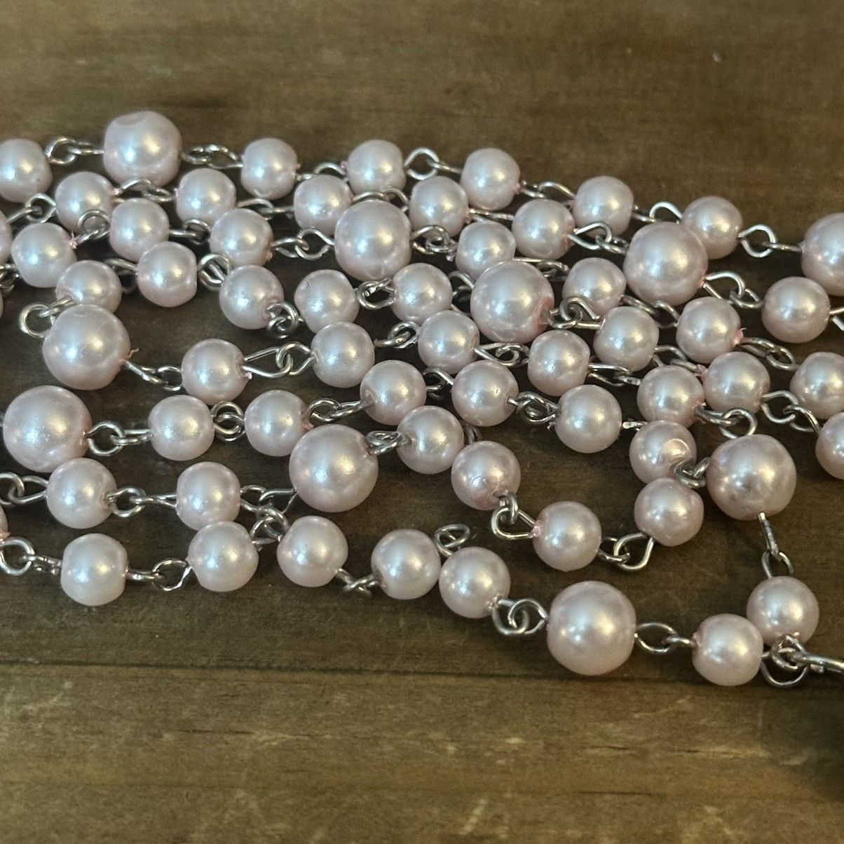 Other Long light pink pearl chain tassel necklace Size ONE SIZE - 4 Thumbnail