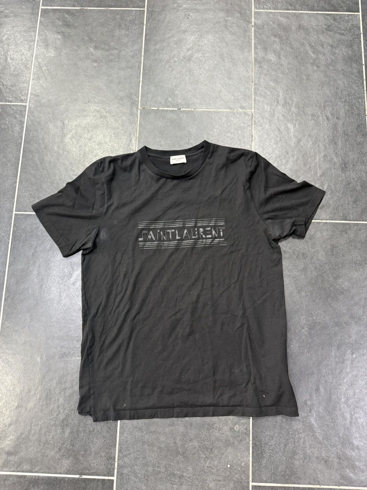 Saint Laurent Paris Saint Laurent Black tee Size US S / EU 44-46 / 1 - 1 Thumbnail