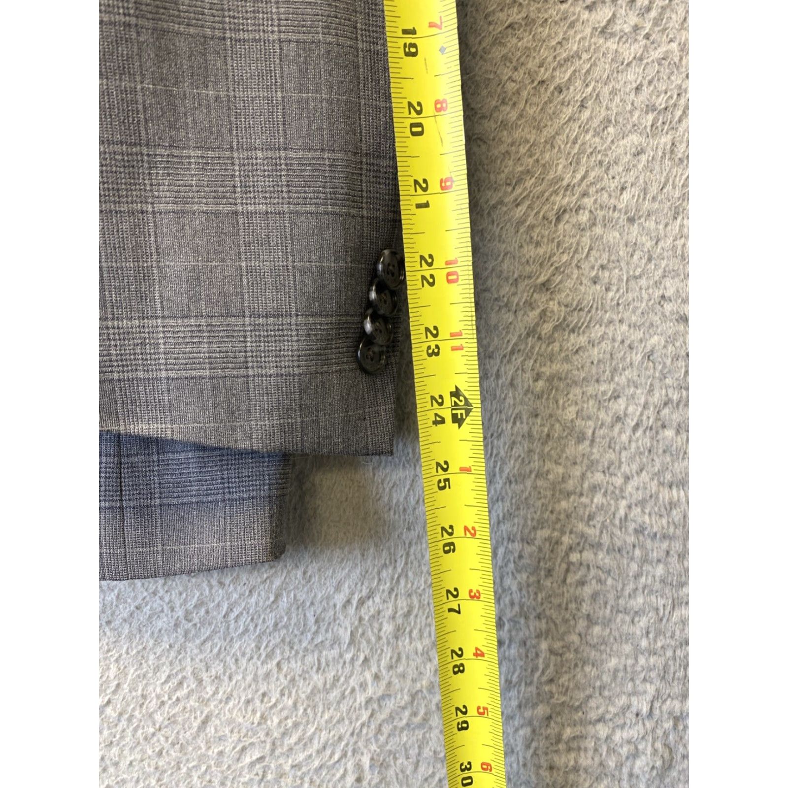 Tommy Hilfiger Tommy Hilfiger Gray Plaid Blazer 36S Sport Coat Jacket 135-12 Size 36S - 7 Thumbnail