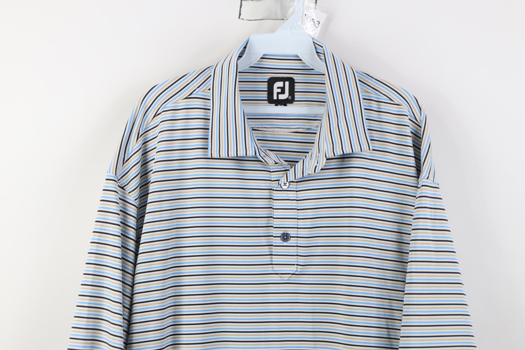 Footjoy FootJoy Embroidered Logo Striped Stretch Golf Polo Shirt Size US XXL / EU 58 / 5 - 2 Thumbnail