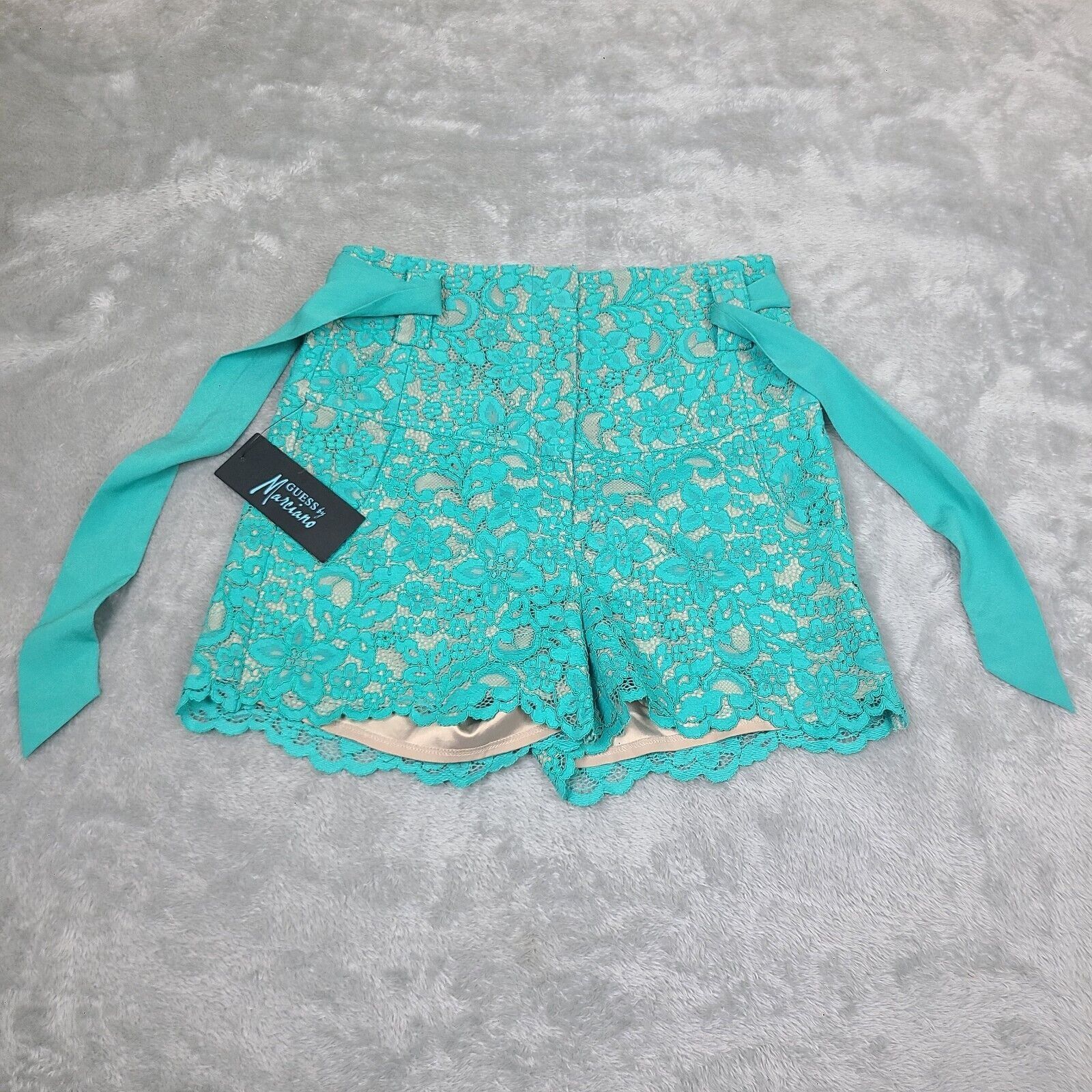 Guess Marciano by Guess High Waisted Teal lace short Size 4 Size 27" / US 4 / IT 40 - 2 Thumbnail