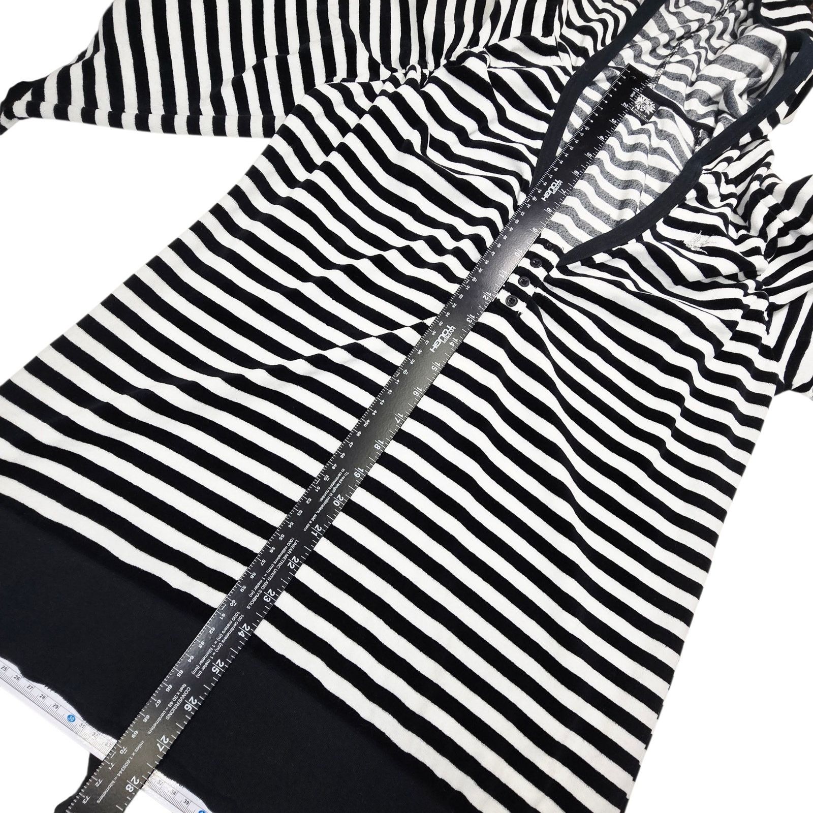 Avirex Avirex Womens XL Black White Striped Hooded Sweater Shirt Size XL / US 12-14 / IT 48-50 - 6 Thumbnail