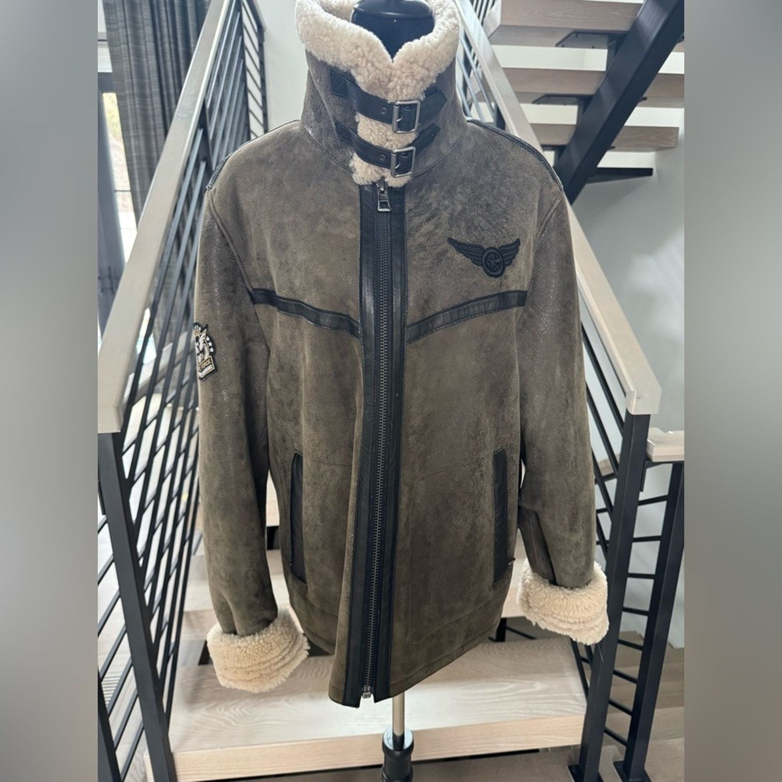 Other new Men's real fur Aviator Jacket with Shearling Trim L Size US L / EU 52-54 / 3 - 1 Thumbnail