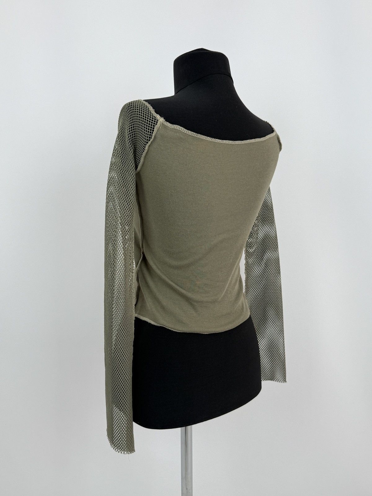 Vintage Y2K Vintage Military School NJ Mesh Sleeves Cotton Top XS Size XS / US 0-2 / IT 36-38 - 2 Thumbnail
