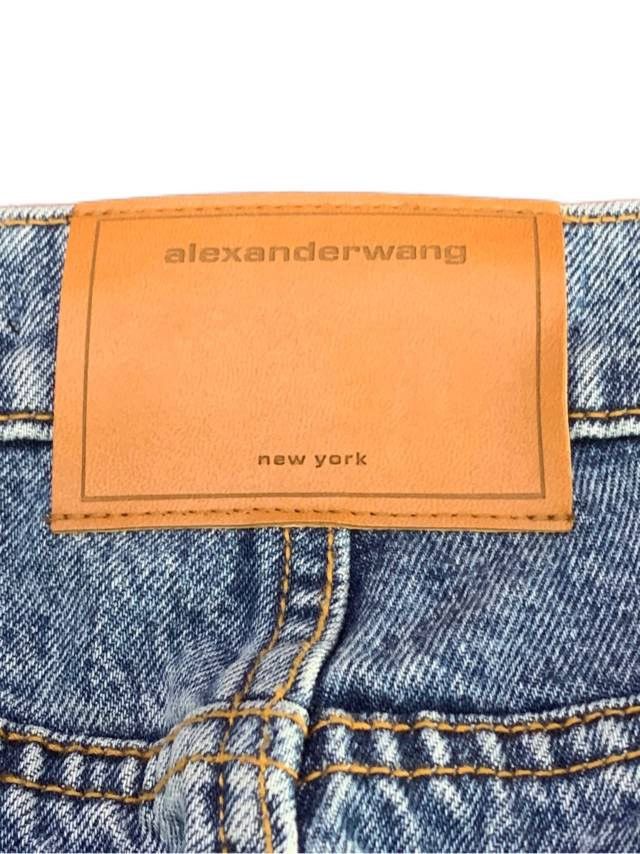 Alexander Wang Alexander Wang Women's Leather Logo Denim Pants K26WX Size 27" / US 4 / IT 40 - 4 Thumbnail