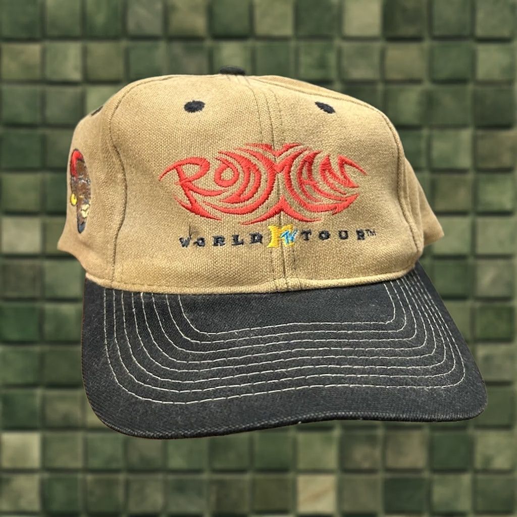 Vintage VINTAGE Dennis Rodman MTV World Tour Tattoo Logo Hat Rodman Rare Needs Repair 96 Medical? Size ONE SIZE - 1 Thumbnail