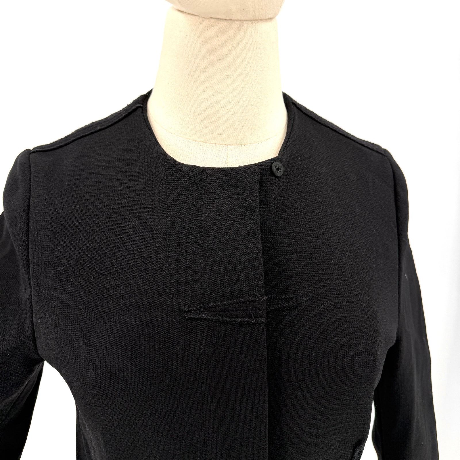 Gianfranco Ferre Vintage Y2K Black Technical Structured Peplum Zip Jacket Size M / US 6-8 / IT 42-44 - 2 Thumbnail