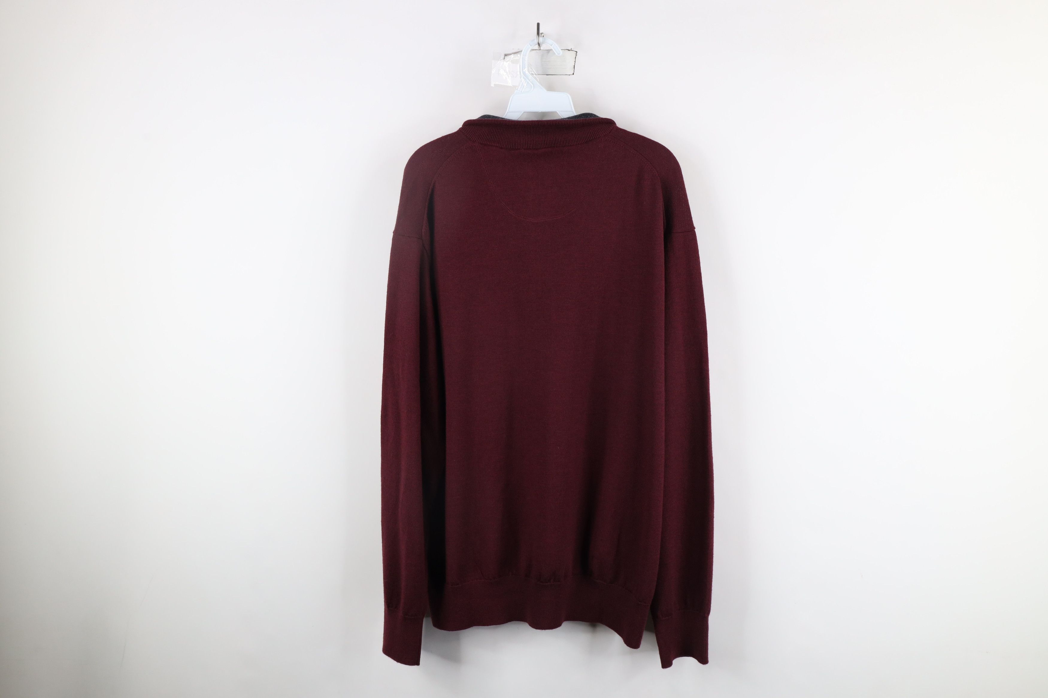 Orvis × Vintage Vintage Orvis Wool Knit Half Zip Pullover Sweater Maroon Size US L / EU 52-54 / 3 - 7 Thumbnail