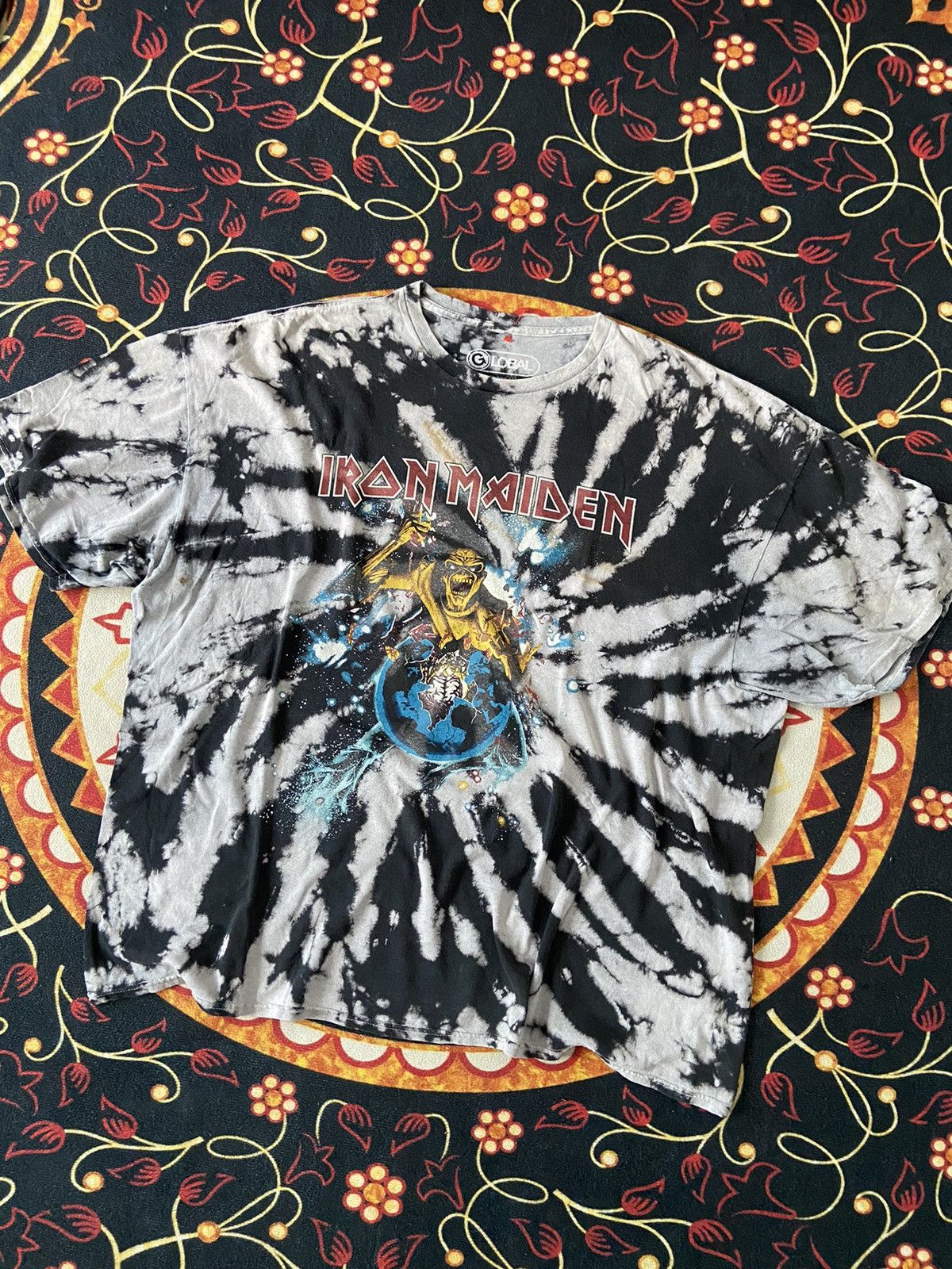 Band Tees × Vintage GLOBAL IRON MAIDEN TYE DYE Size US XL / EU 56 / 4 - 2 Thumbnail
