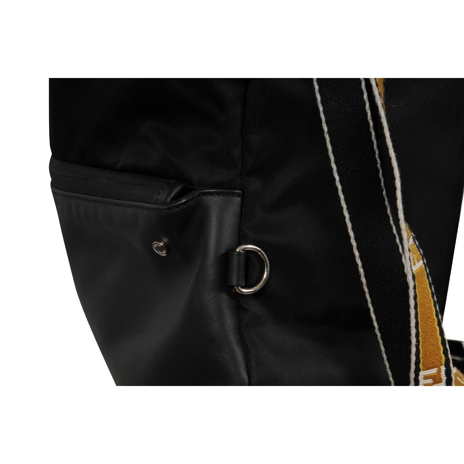 Fendi Nylon Vitello Drawstring Backpack Black Leather Size ONE SIZE - 10 Thumbnail