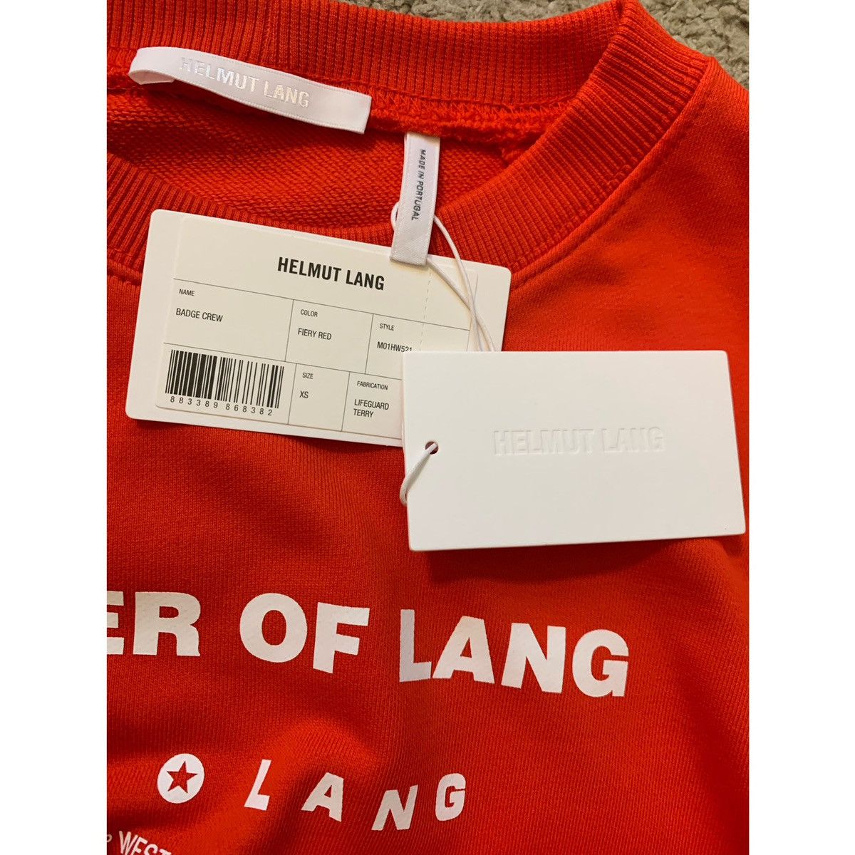 Helmut Lang HELMUT LANG BADGE CREWNECK SWEATSHIRT Size US XS / EU 42 / 0 - 20 Thumbnail