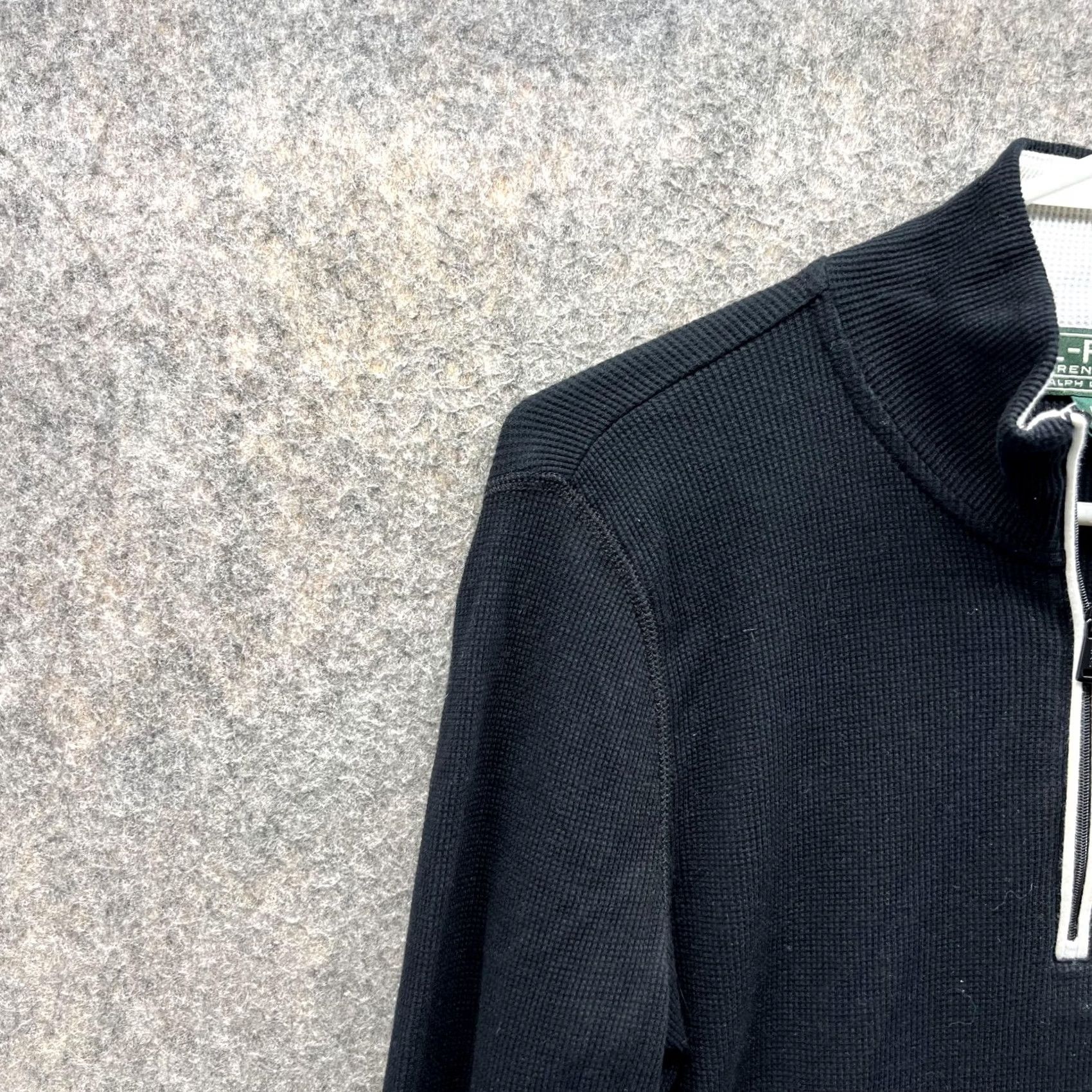 Ralph Lauren VINTAGE Lauren Ralph Lauren Sweater Women Medium Black 1/4 Zip Embroidered Pullover Mock Neck Shirt/Hoodie? Size M / US 6-8 / IT 42-44 - 6 Thumbnail