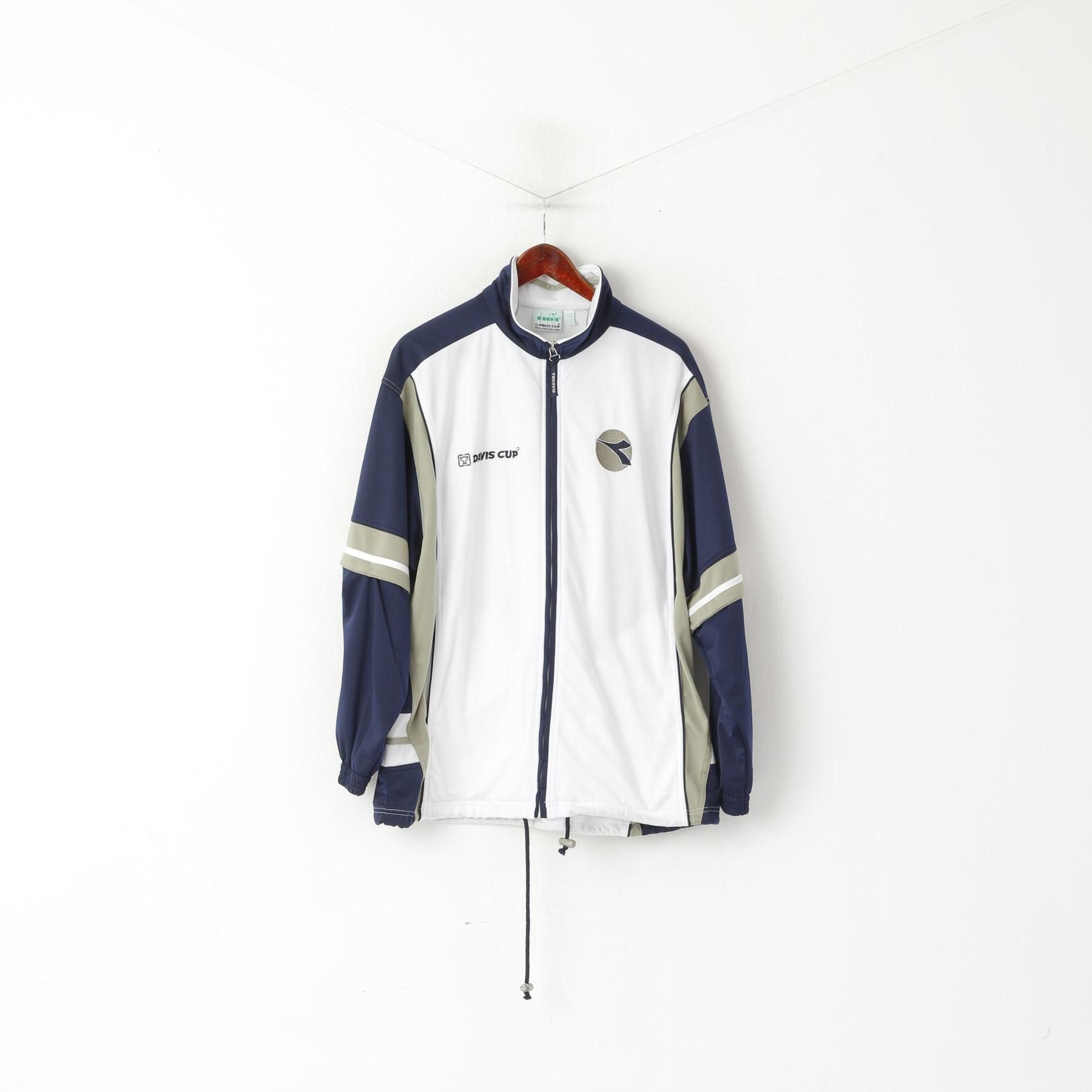 Diadora Diadora Davis Cup Men 40 50 L Sweatshirt White Vintage 2298 Size US XL / EU 56 / 4 - 2 Thumbnail