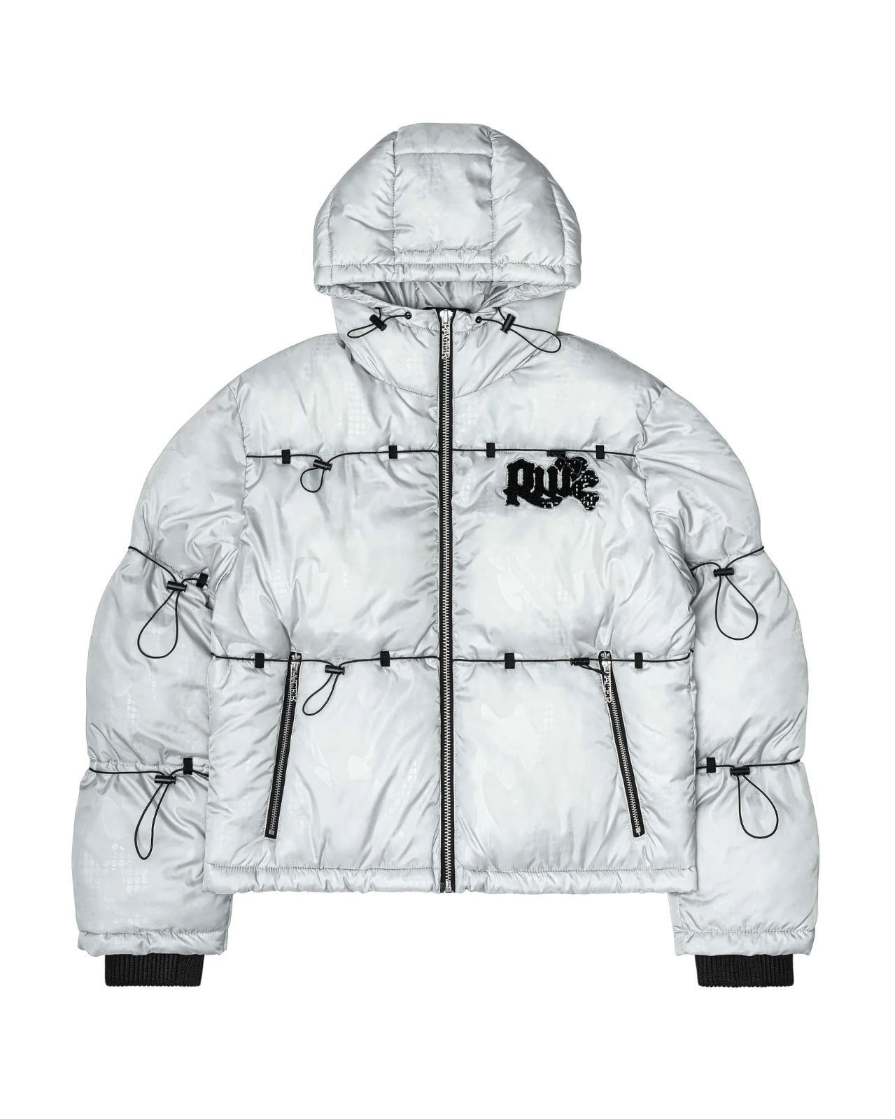 image of Racer Worldwide Puffer Jacket White Camo 2.0 Size M, Men's