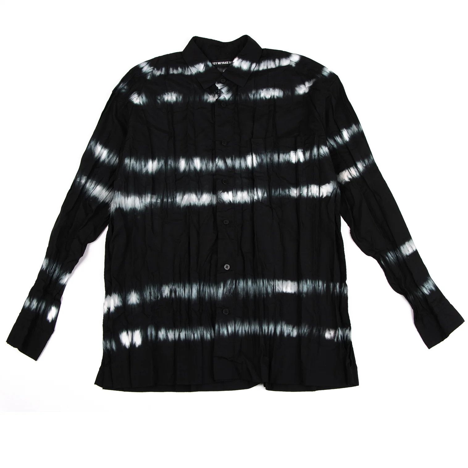 Issey Miyake Tie-Dye Pleated Shirt in Black, Blue, and White Size US S / EU 44-46 / 1 - 1 Thumbnail