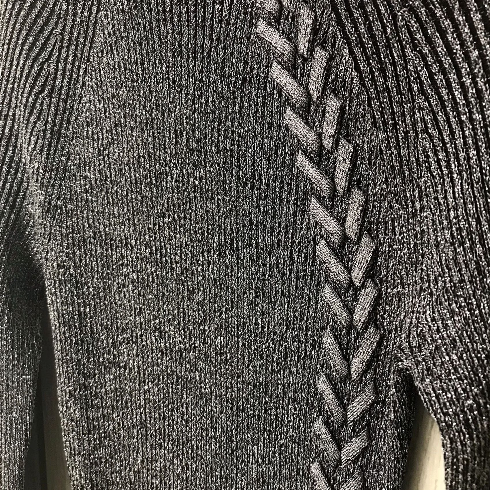 Vintage Byer California By&By Juniors Gunmetal Gray Ribbed Long Sleeve Mini Sweater Dress S Size S / US 4 / IT 40 - 4 Thumbnail