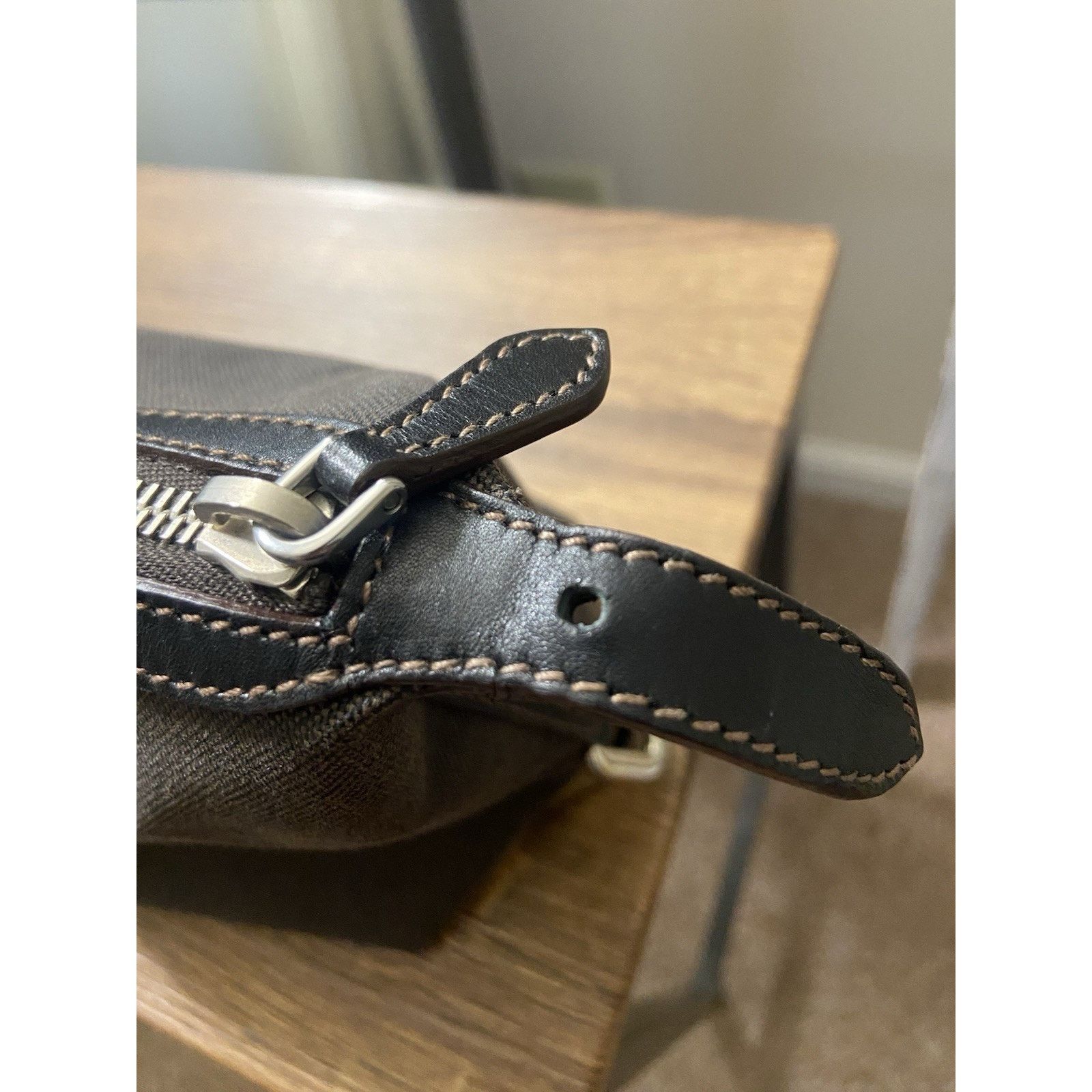 Prada Prada Canapa brown canvas leather buckle clutch pouch bag Size ONE SIZE - 13 Thumbnail