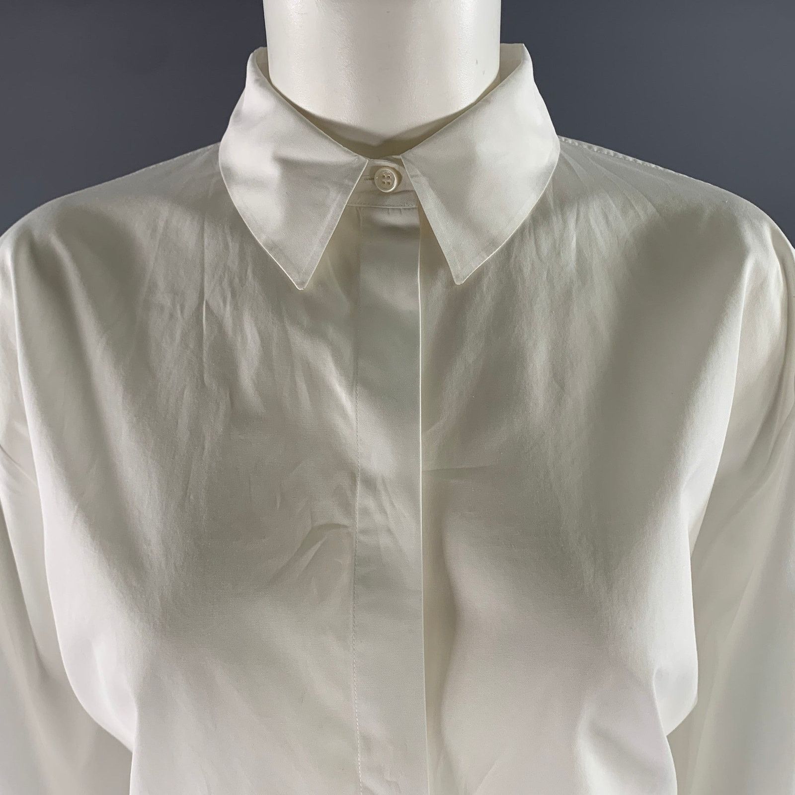Loro Piana LORO PIANA Size 12 White Cotton Dress Shirt Size XL / US 12-14 / IT 48-50 - 2 Thumbnail