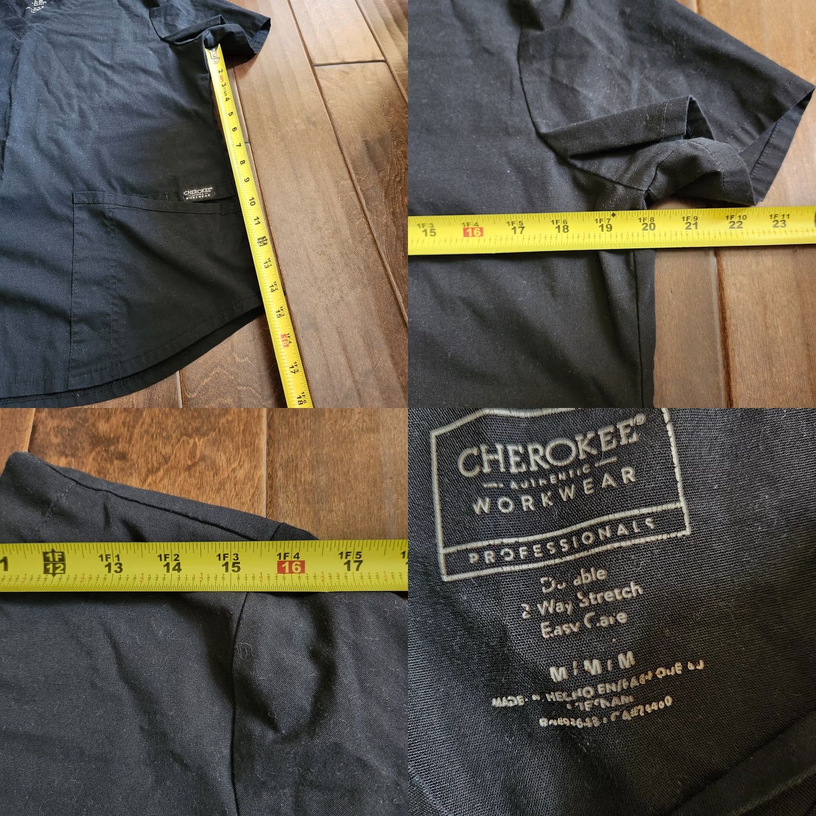 Cherokee Cherokee Black Pocket Medical Nurse Scrub Top M Unisex Size M Cherokee Shirt Size US M / EU 48-50 / 2 - 8 Thumbnail