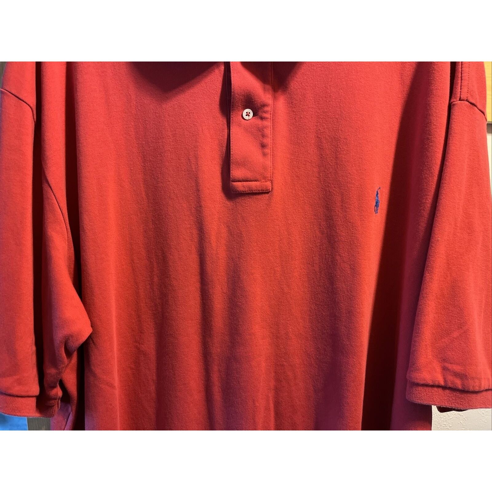 Polo Ralph Lauren Polo Ralph Lauren Men XXLT Red 1/4 Button Cotton Polo Shirt Size US XXL / EU 58 / 5 - 4 Thumbnail